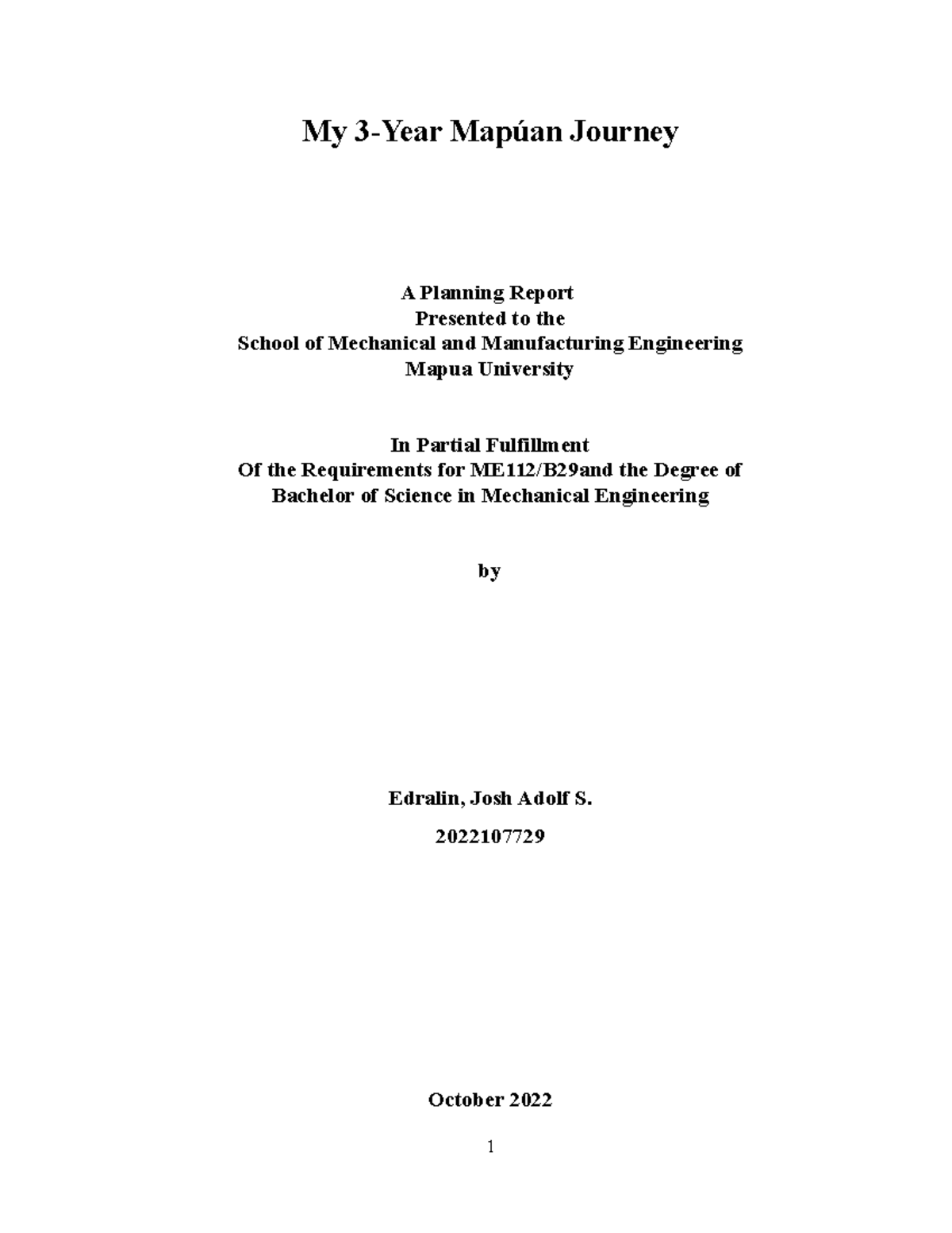 My 3-Year Mapuan Journey - Orientation to Mechanical Engineering ...