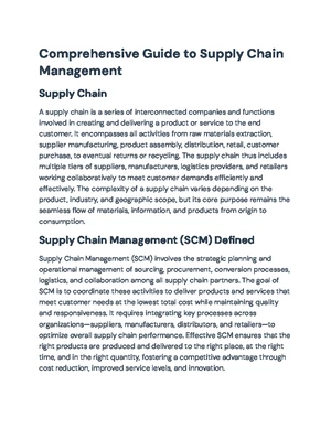 Supply Chain Management - Study Notes & Assignments - Studocu