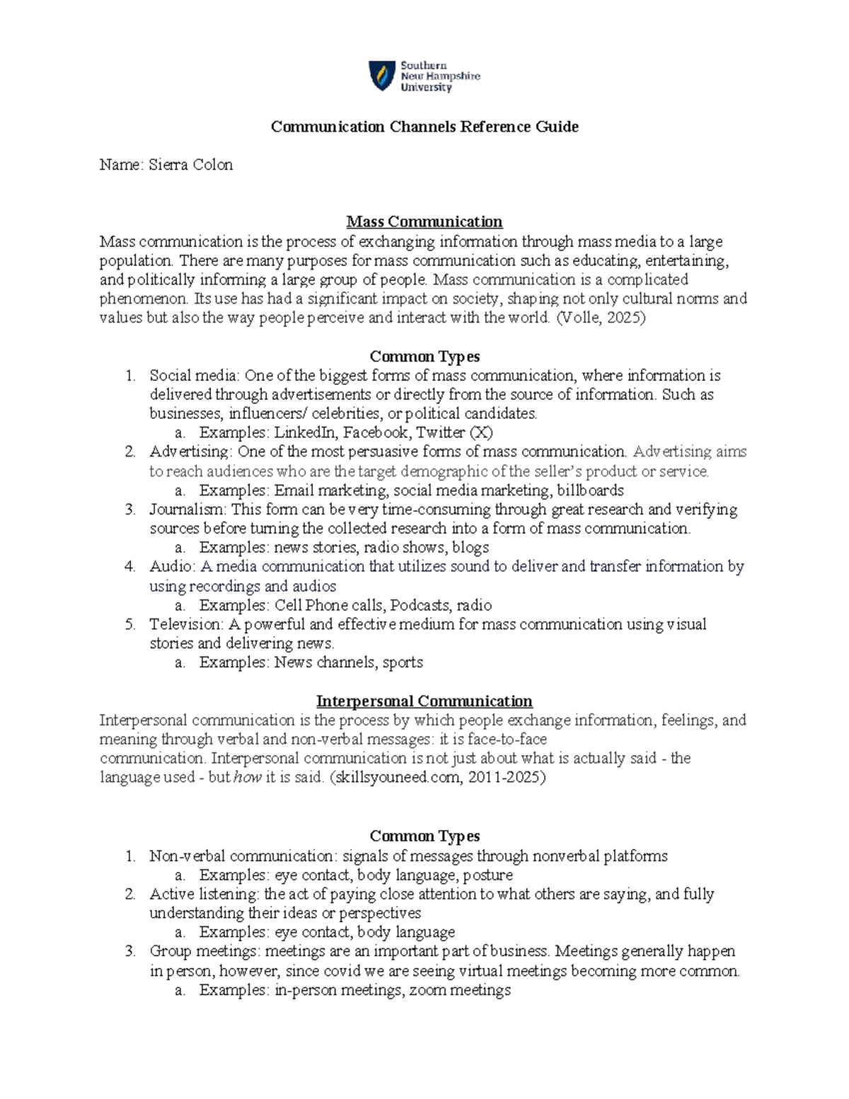 COM 127 Reference Guide Template - Communication Channels Reference ...