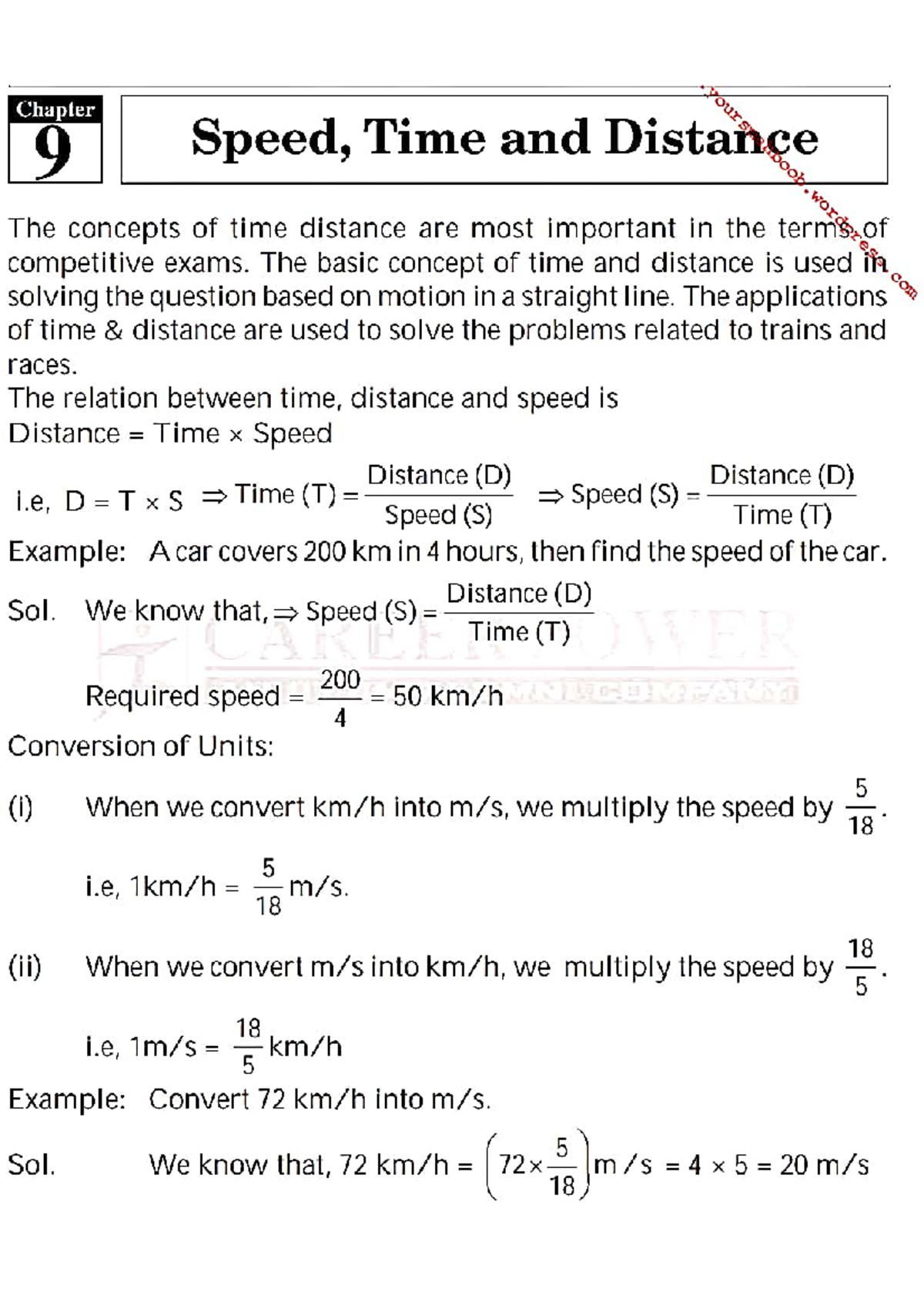 Speed, Time and Distance - Complete Notes with Solved PYQs (Chapter ...