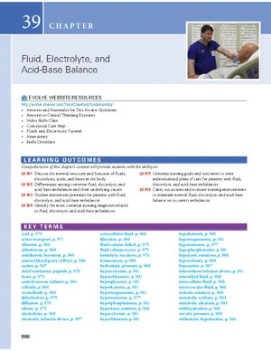 Fluid and Electrolytes - Study Notes & Assignments - Studocu