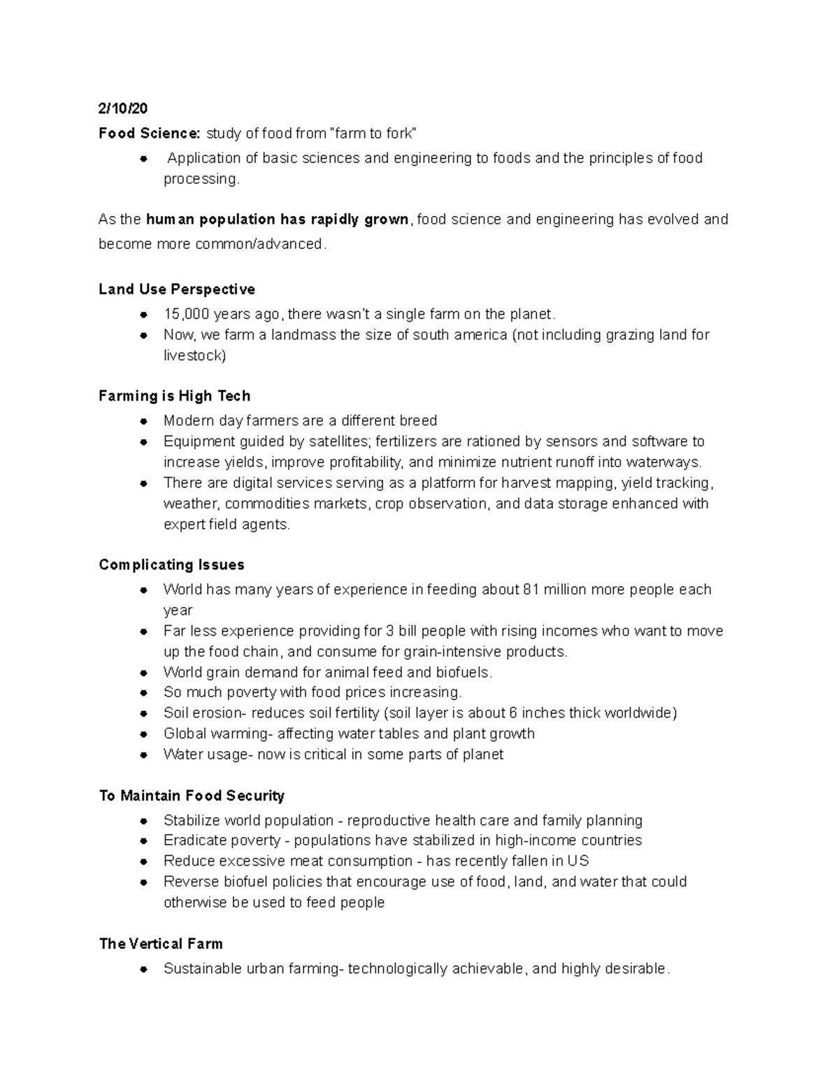 ANFS305 Exam 1 Study Notes: Food Science & Security Insights - Studocu