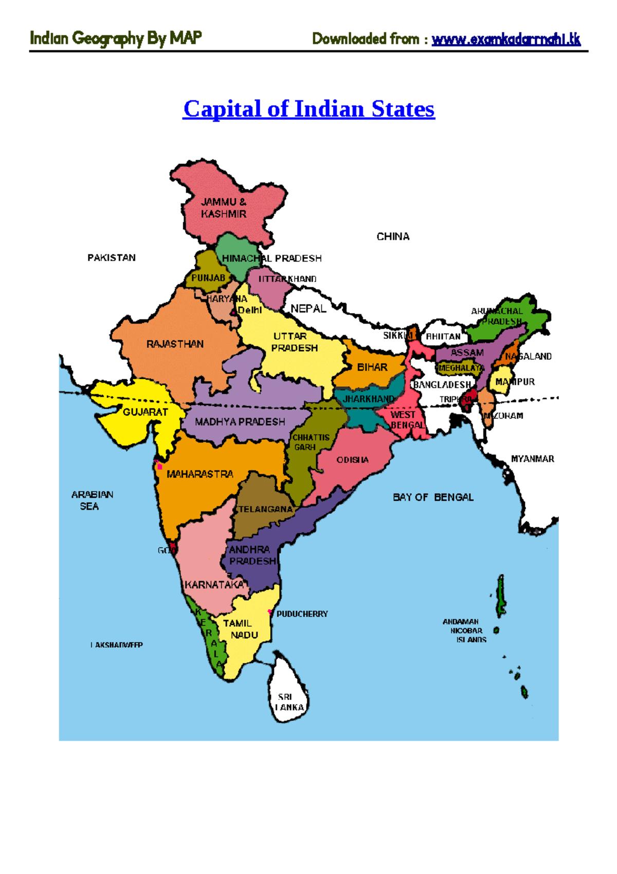 Indian Geography MAP: Capitals, Rivers, and Physical Divisions Overview ...
