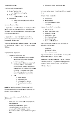 Equity Overview: Shareholders and Corporate Structure - Course Code ...