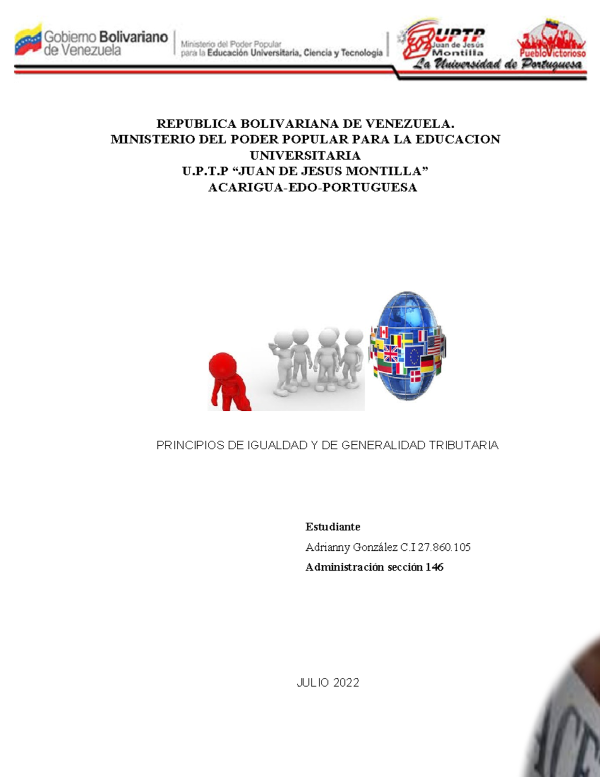 Principios de Igualdad y Generalidad Tributaria - Administración 146 ...