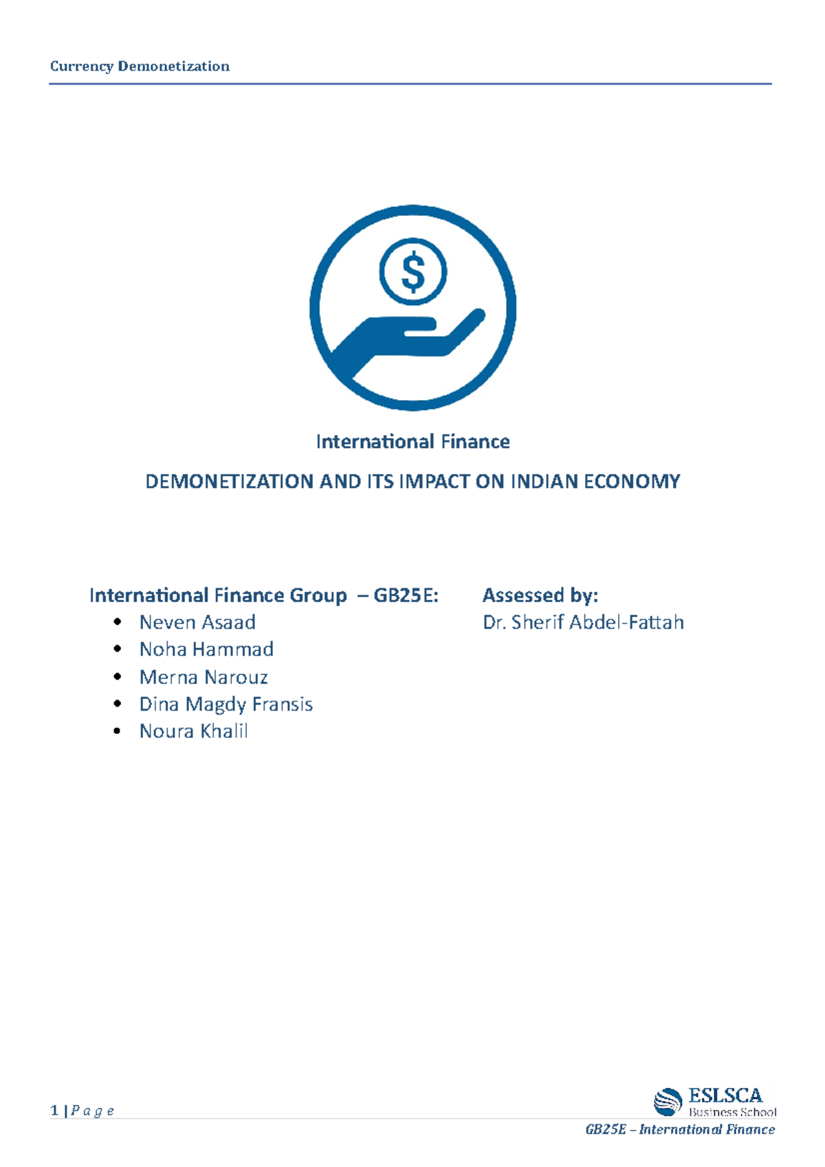 Final Project-currency Demonetization- International finance ...