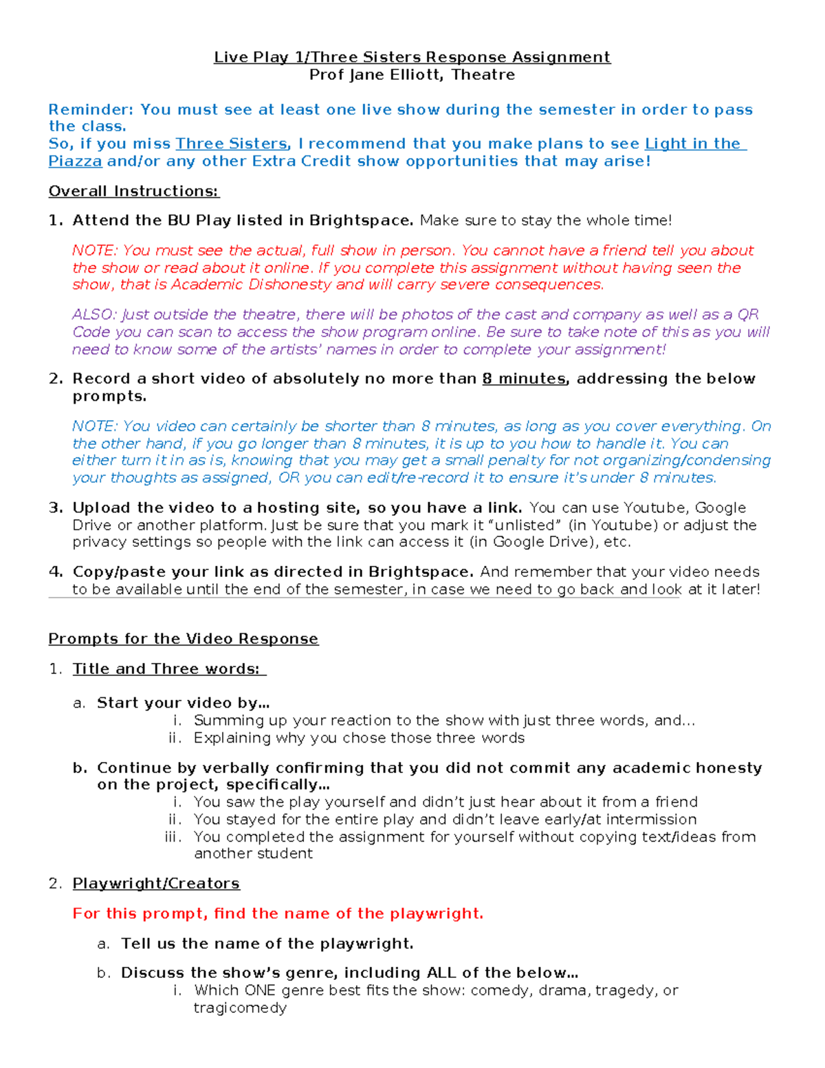 01 Three Sisters Live Play Response Instructions - Live Play 1/Three ...