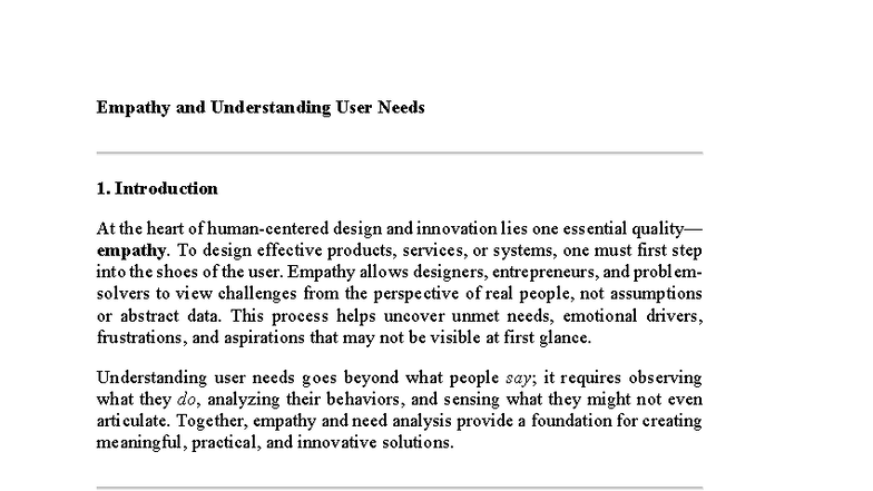 Empathy and User Needs: Key Insights for Design (UNIT 2) - Studocu