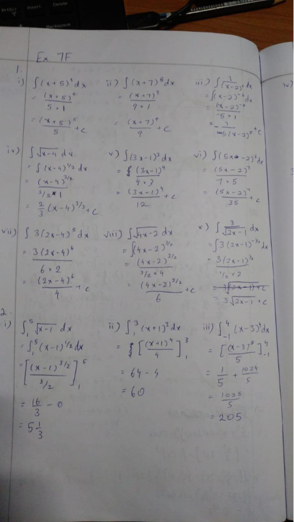 7F - Random Integration Exercises and Solutions - Studocu
