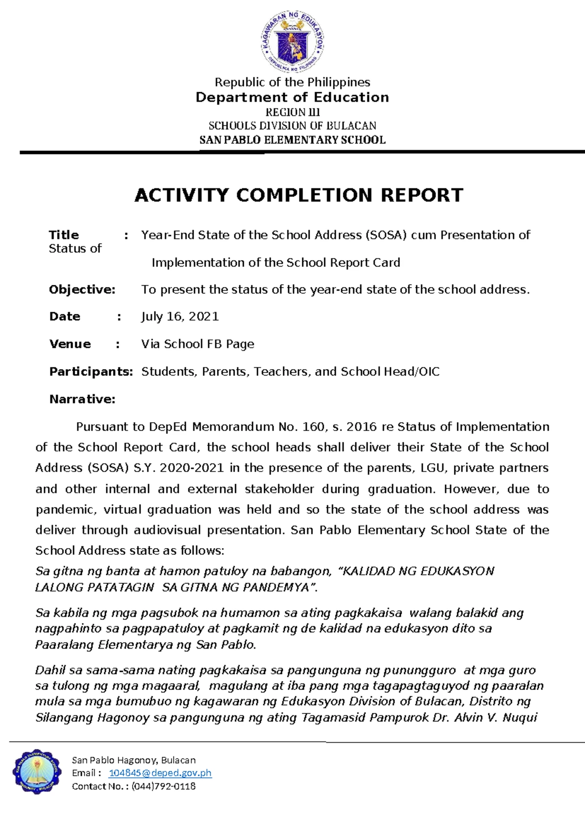 SGC Resolution Template for Miguel M. Cruz Memorial School - Studocu