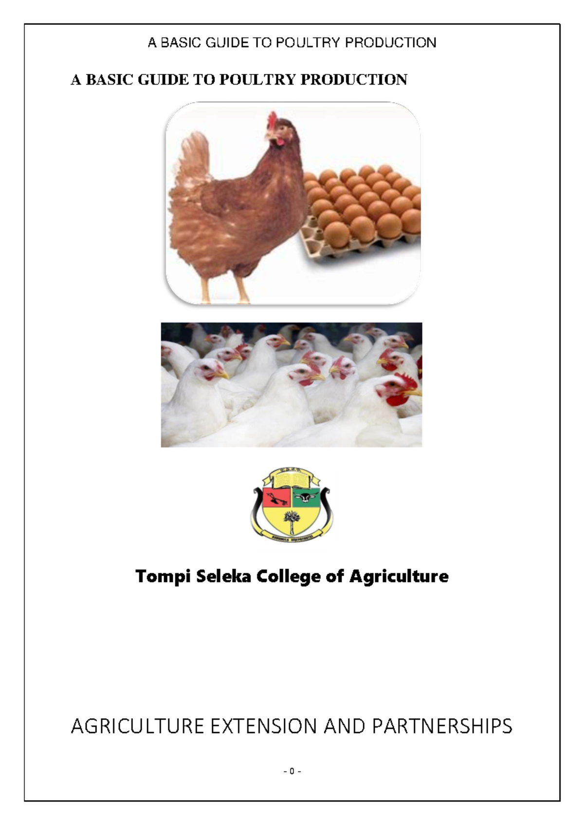 A GUIDE TO POULTRY PRODUCTION: LAYERS & BROILERS MANUAL - Studocu