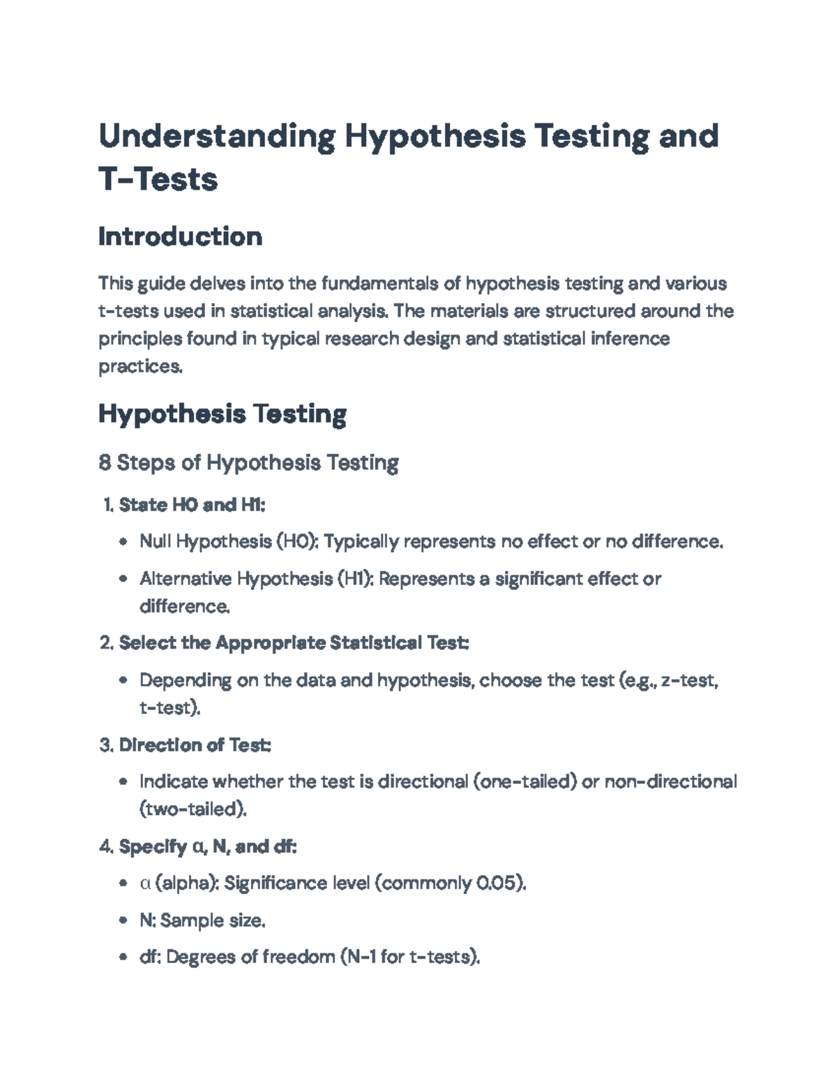 Understanding Hypothesis Testing and T-Tests: A Comprehensive Guide ...
