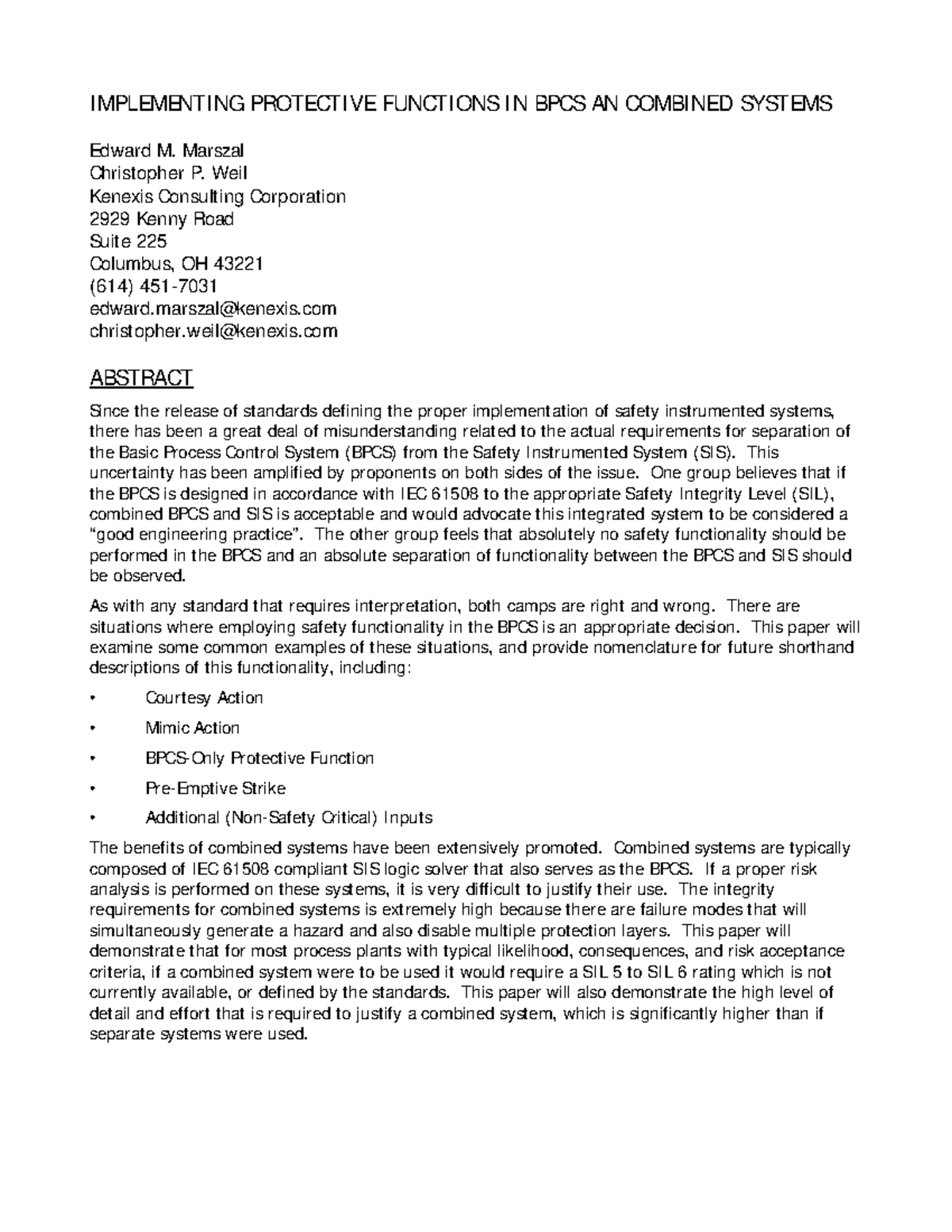 BPCS Combined Systems: Implementing Protective Functions Effectively ...