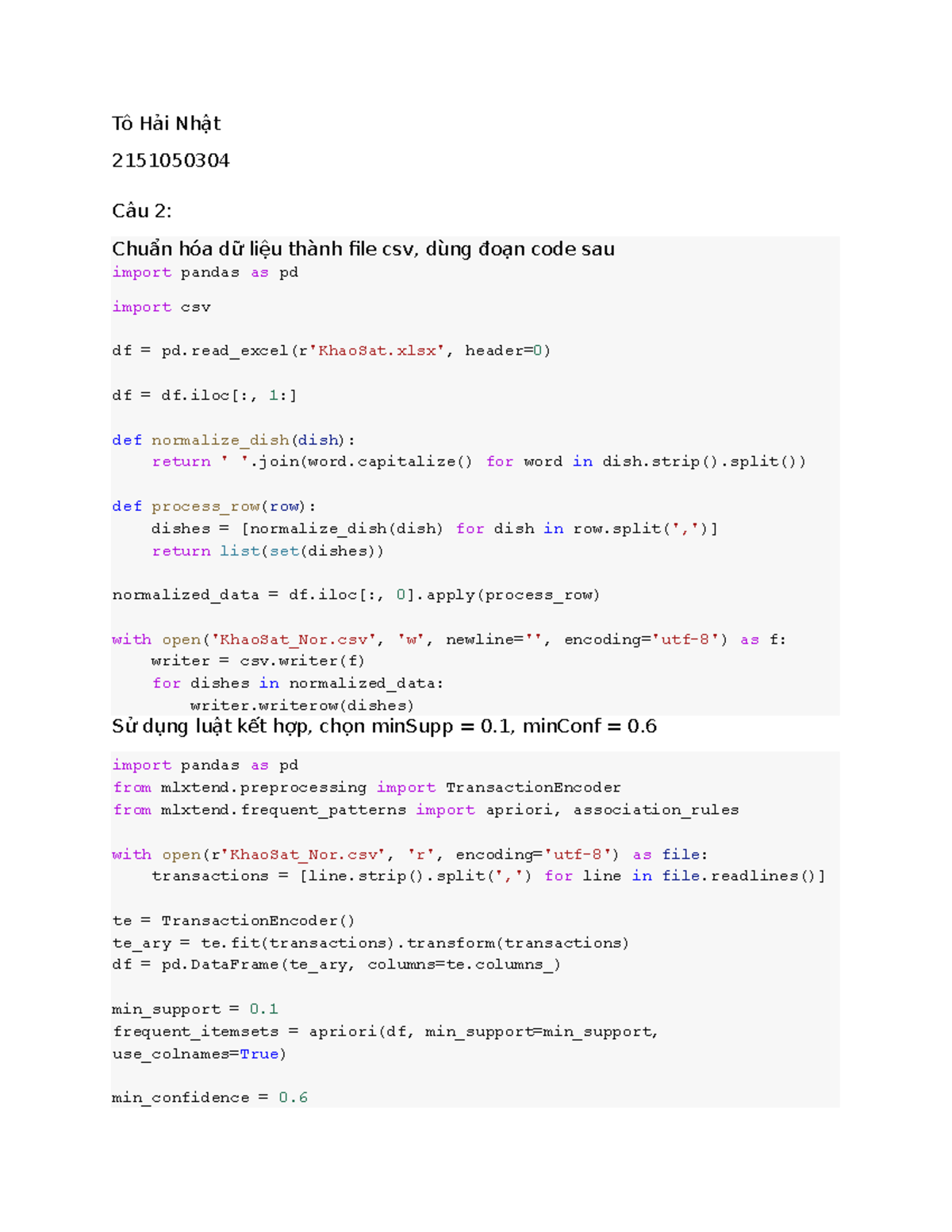 Kpdl - Final Exam Data Normalization and Association Rules Analysis ...