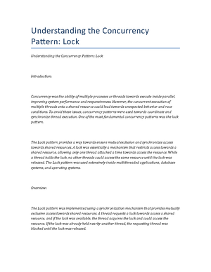Concurrency Patterns Double Checked Locking - Concurrency Patterns ...