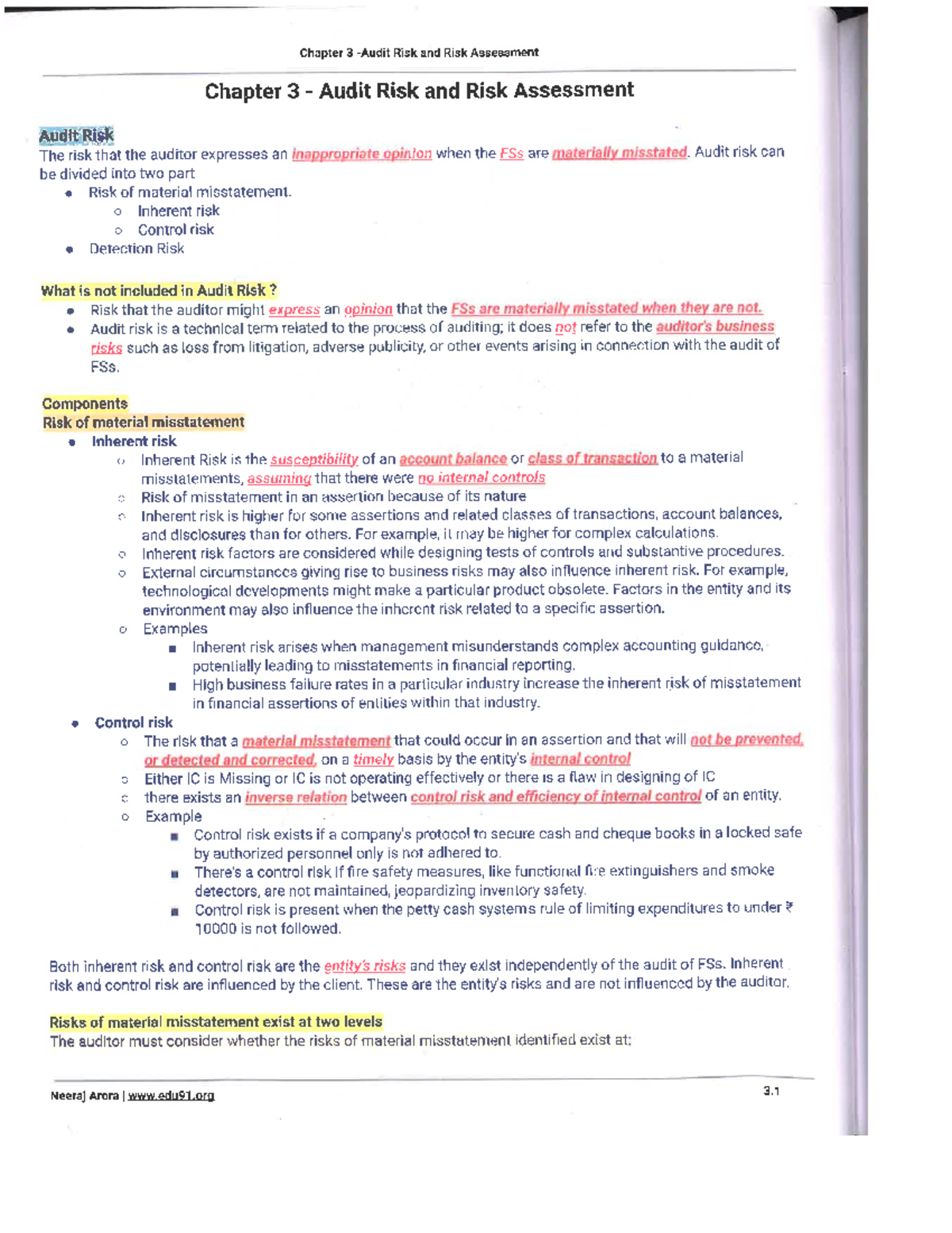Chapter 3 Audit Risk and Risk Assessment: Understanding Inherent ...