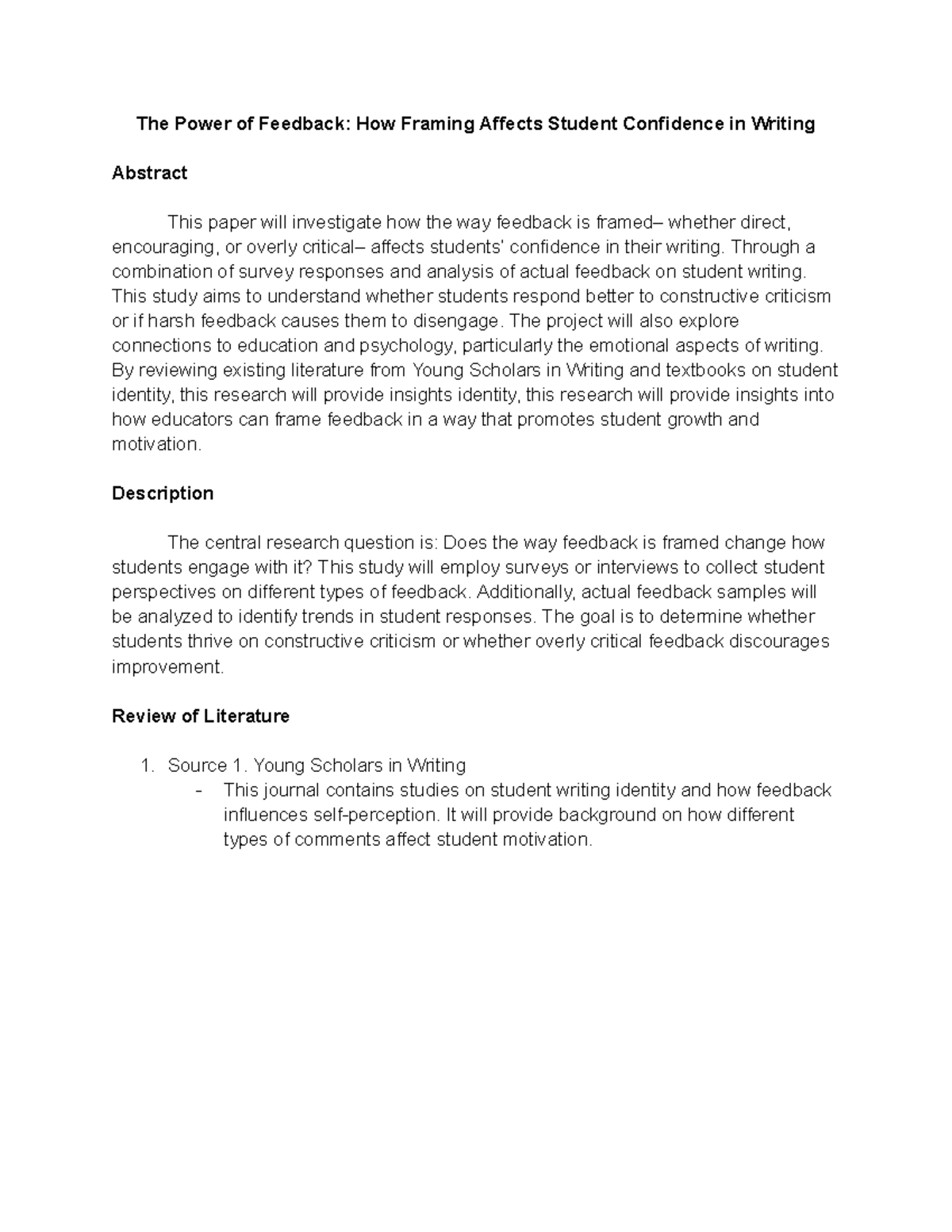 EDU 301: The Impact of Feedback Framing on Student Writing Confidence ...