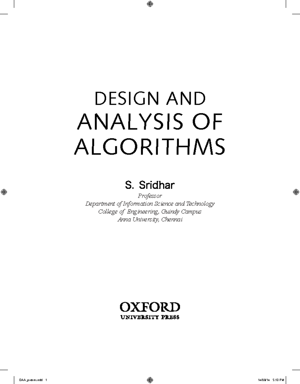 DAA 2014: Comprehensive Guide to Design and Analysis of Algorithms ...