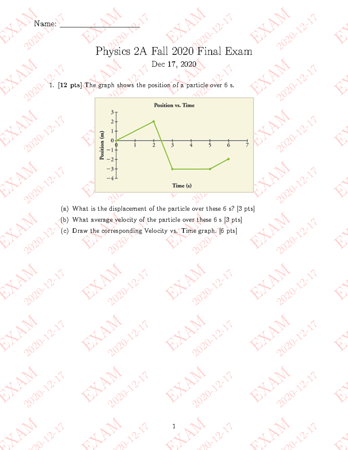Physics 2A Fall 2020 Final Practice Exam 1 Review Notes - Studocu