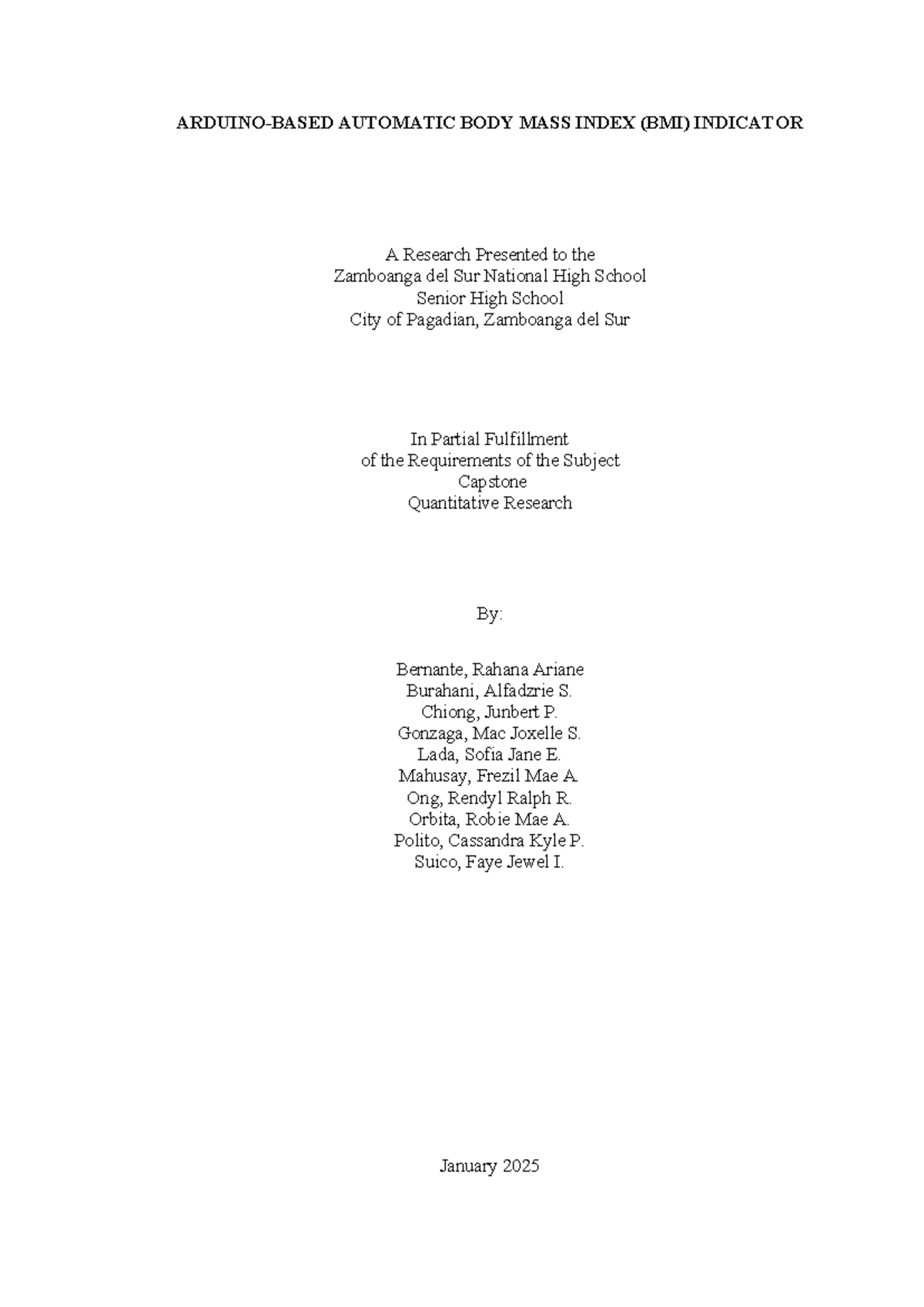 Automatic Body Mass Index (BMI) Indicator: A Capstone Research Project ...