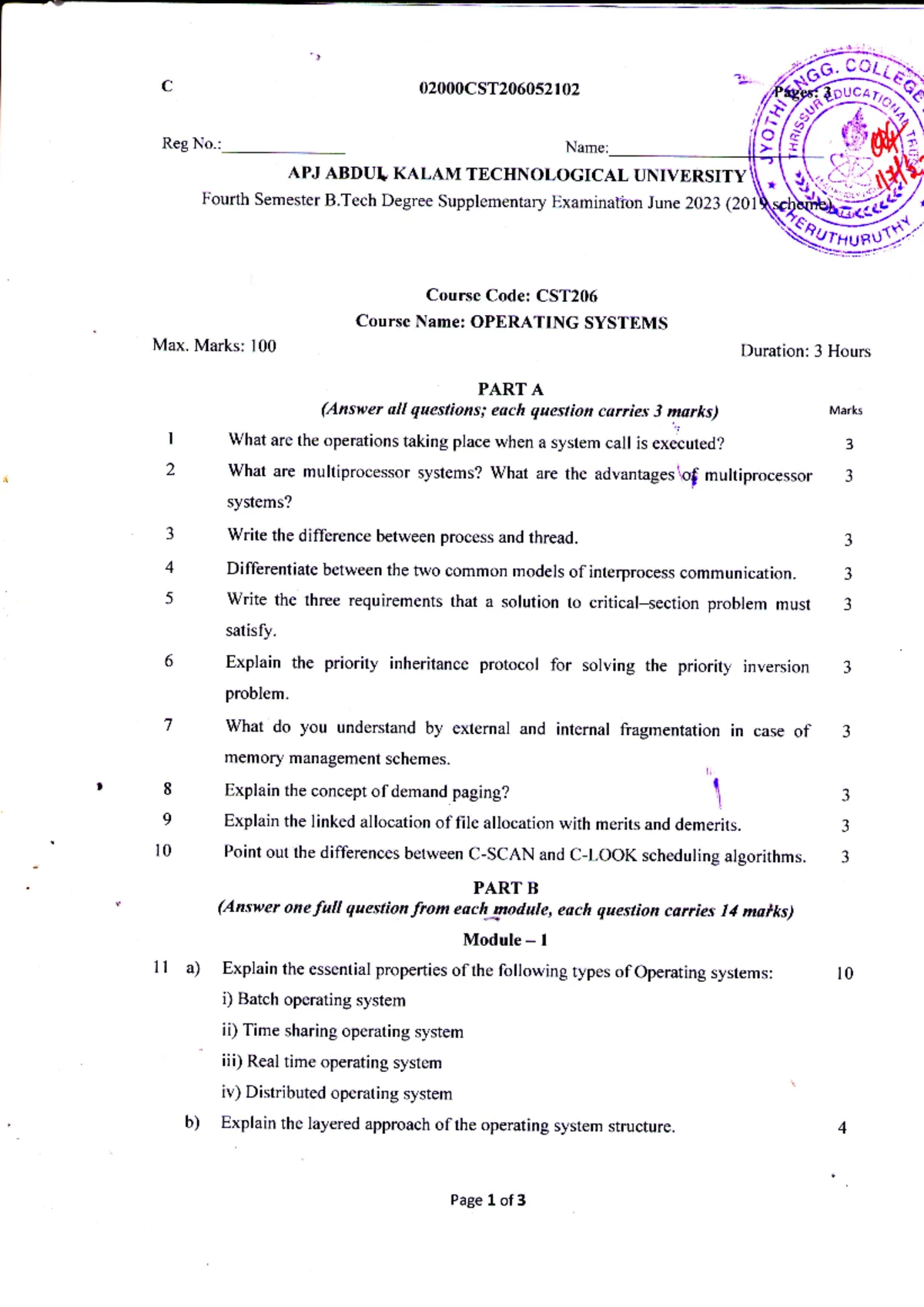 CSL 204 - Operating Systems Lab Viva: Comprehensive Study Notes - Studocu