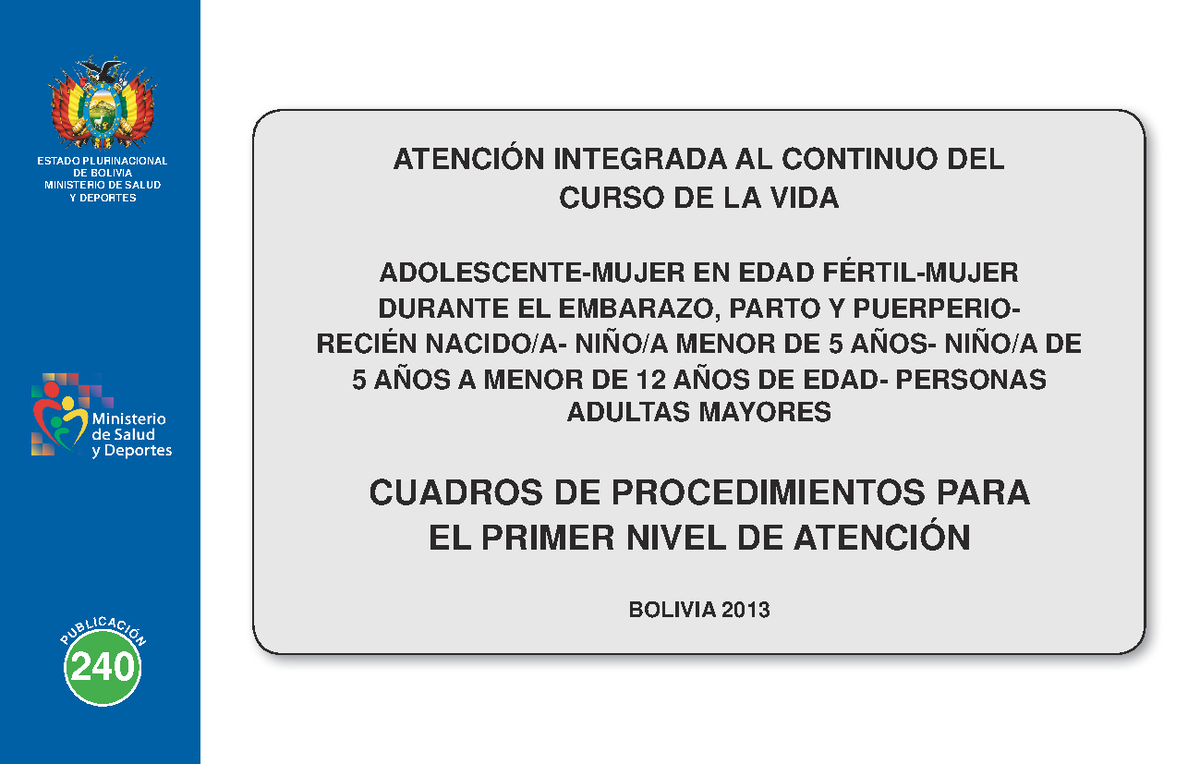 Atención Integral al Curso de Vida - Procedimientos en Salud 2013 - Document Preview