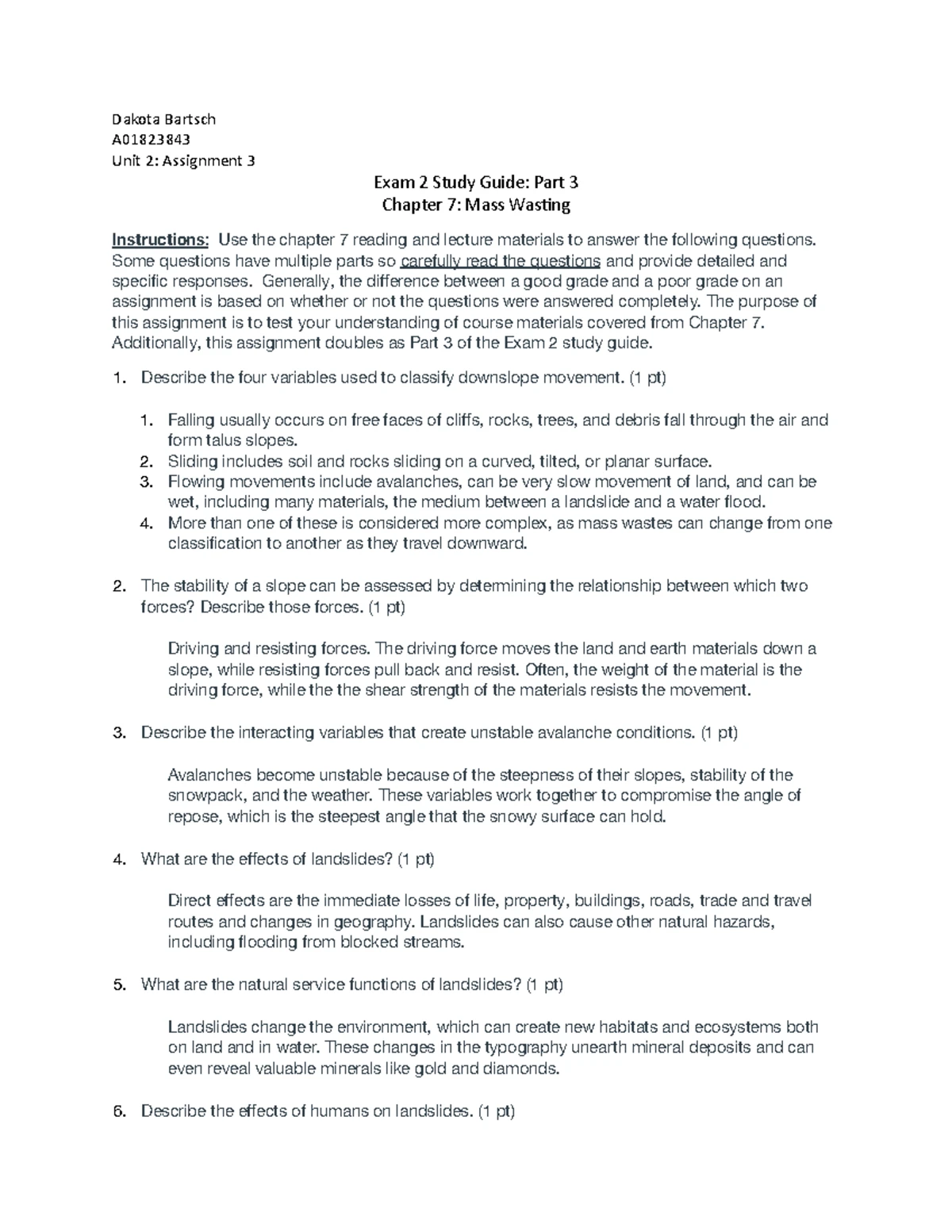 Study Guide Chapter 8 - GEO- Exam 3 Study Guide: Part 1 Chapter 8 ...