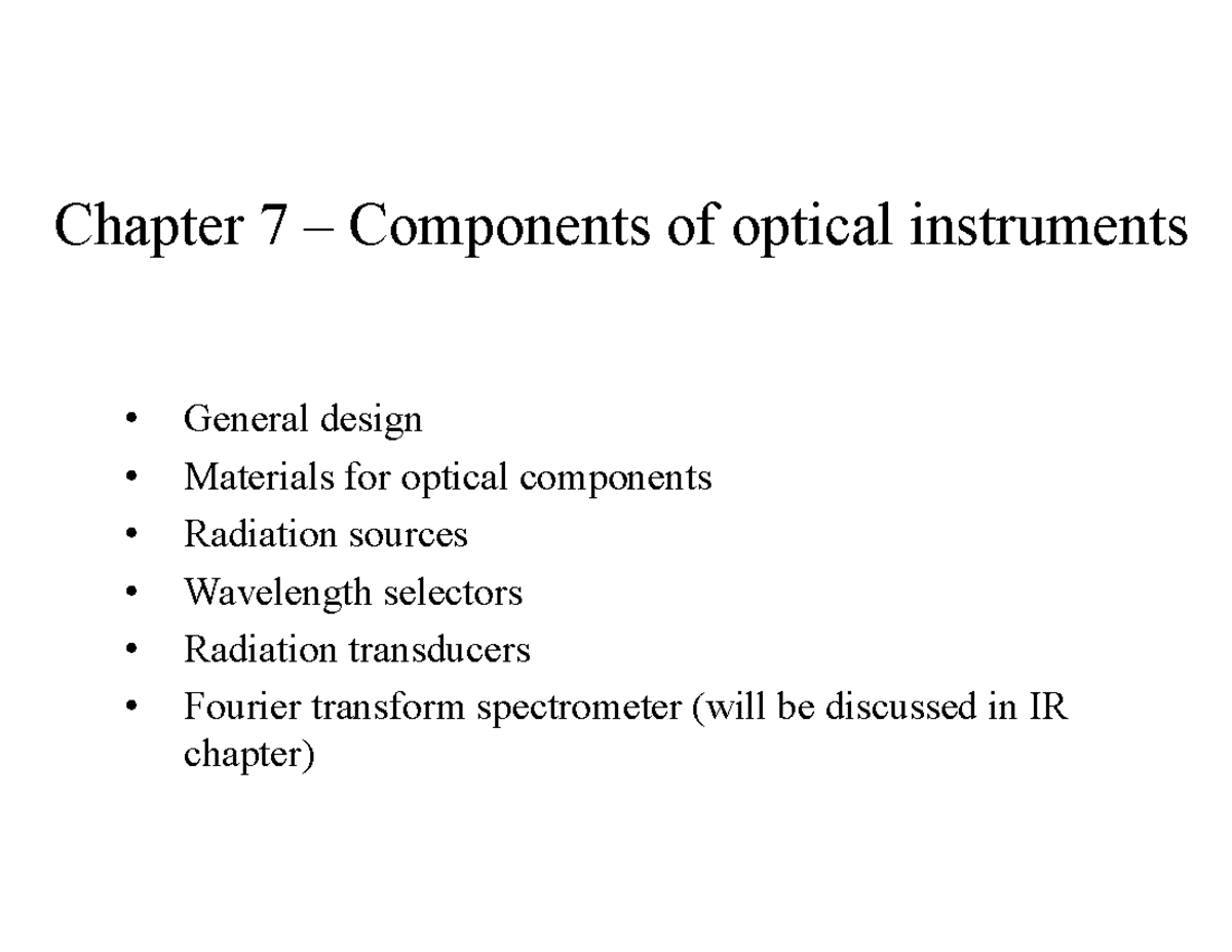 Chapter 7 - Components & Principles of Optical Instruments in ...