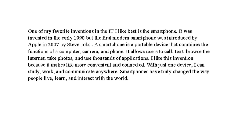 220790 Essay: The Impact of Smartphones on Modern Life - Studocu