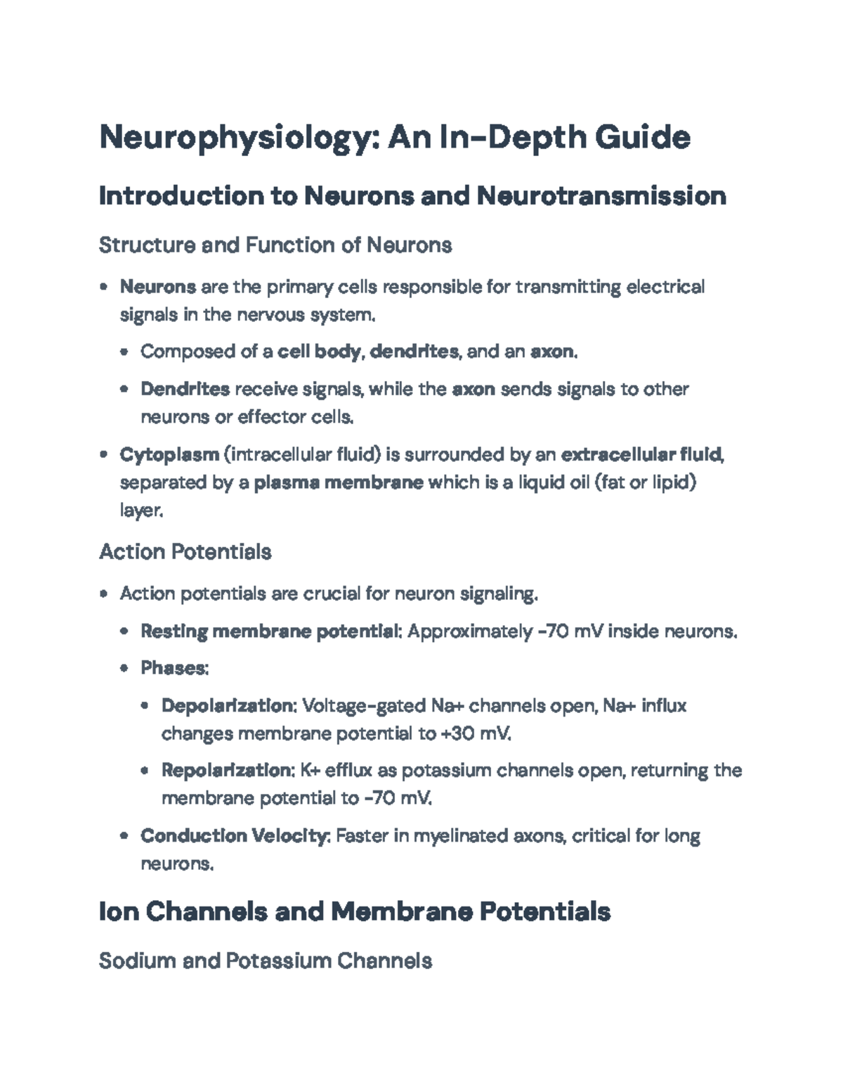 Neurophysiology 101: Neurons, Synaptic Mechanisms & Signal ...