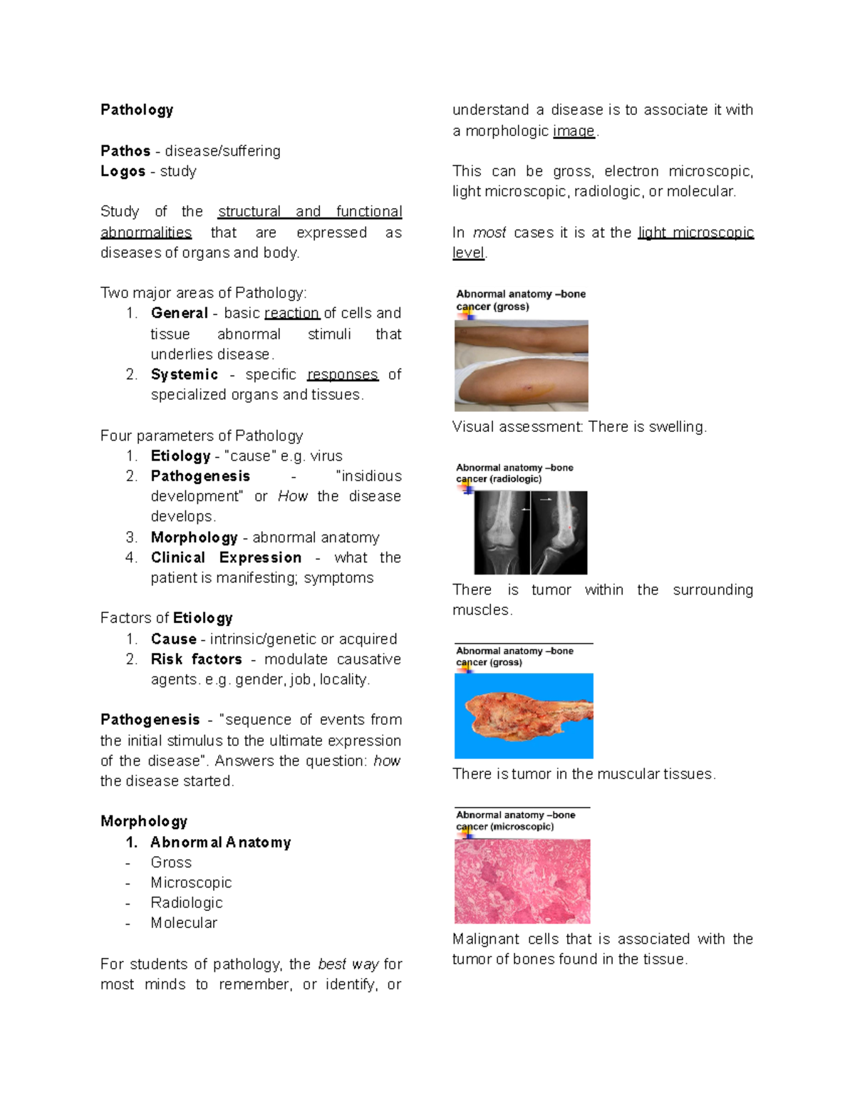 GEN. PATH Prelims - Pathology Pathos - disease/suffering Logos - study ...
