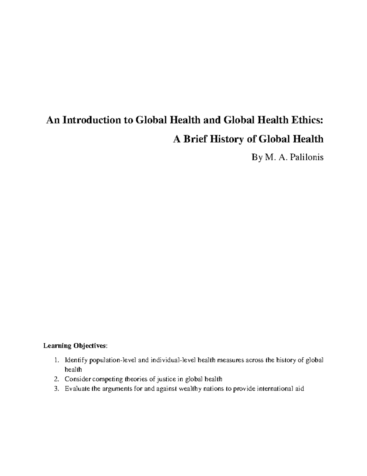 History of Global Health: A Study on Evolution & Ethics in GH - Studocu
