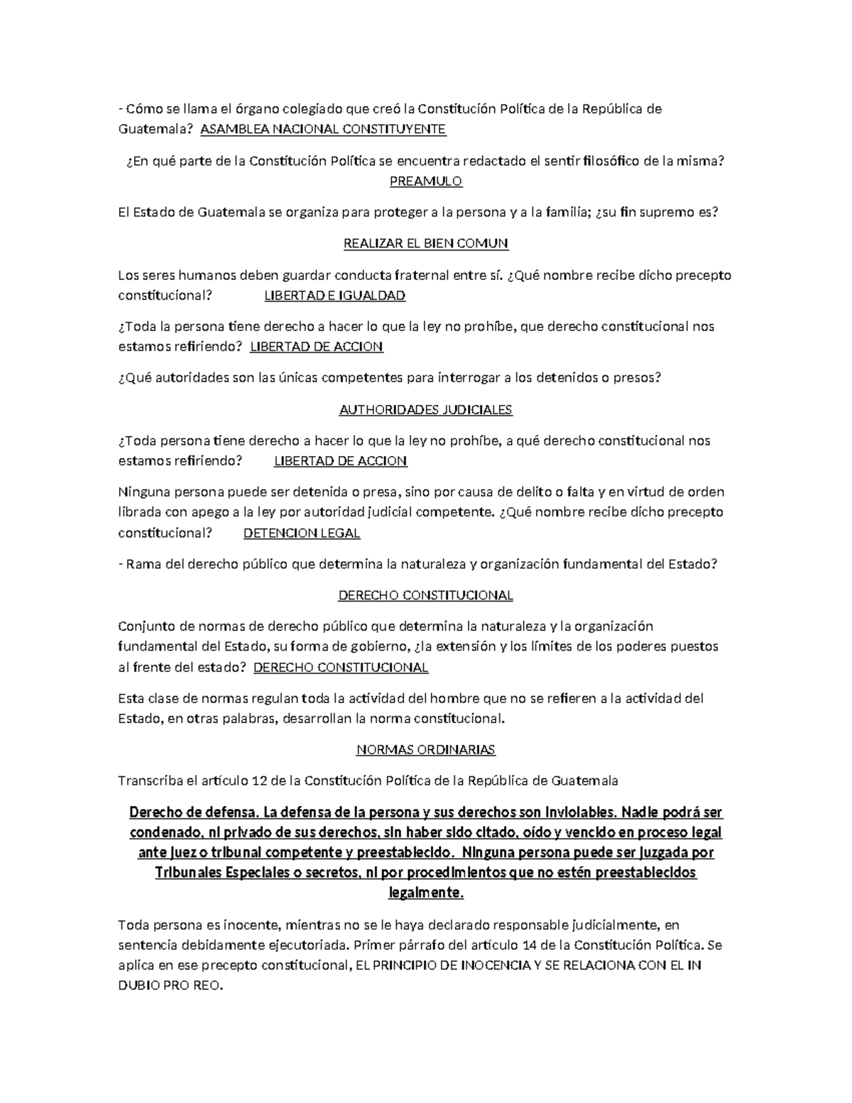 Examen Final de Derecho Constitucional - ASAMBLEA NACIONAL ...