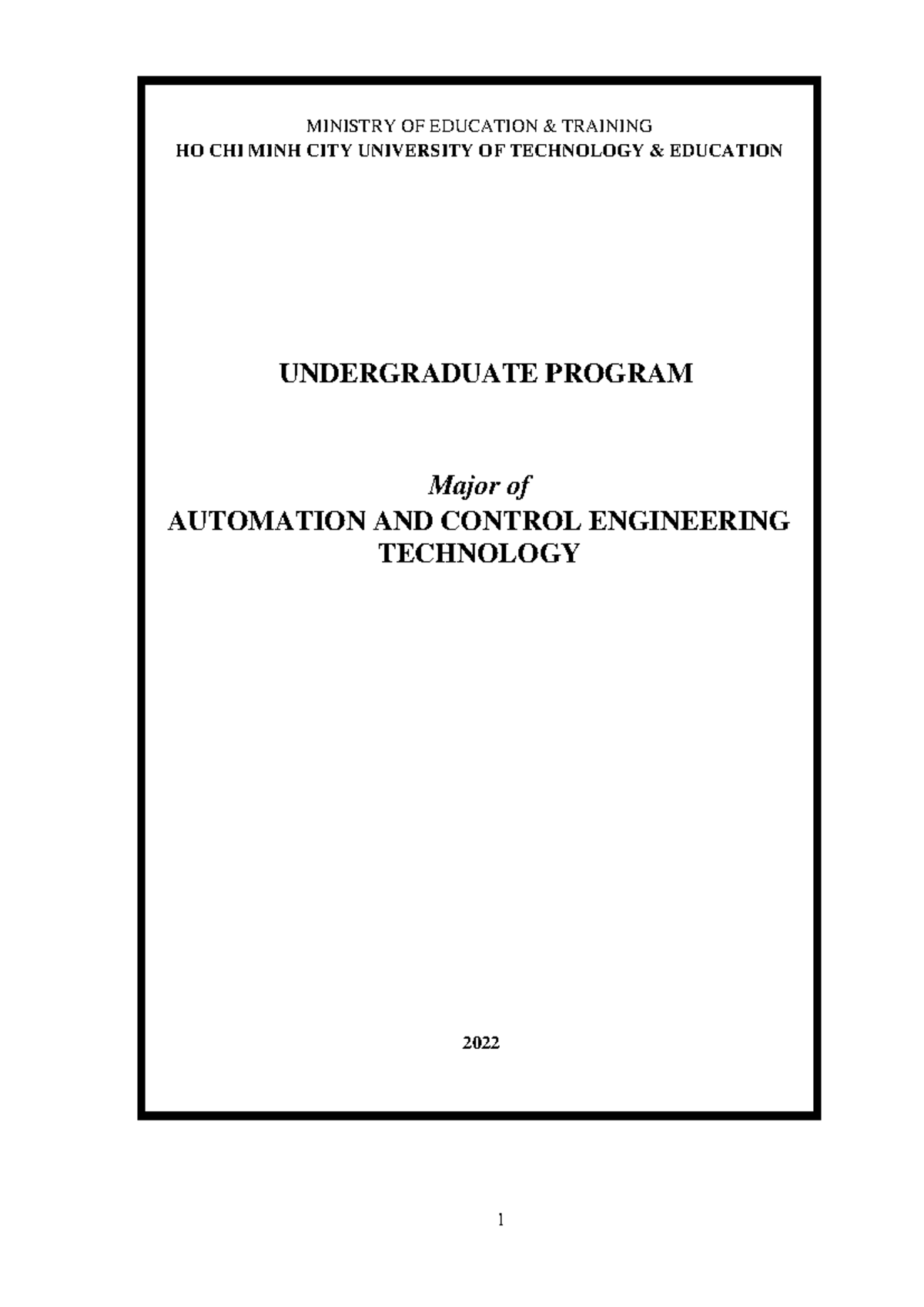 Automation and Control Engineering Technology Program Overview K2022 ...