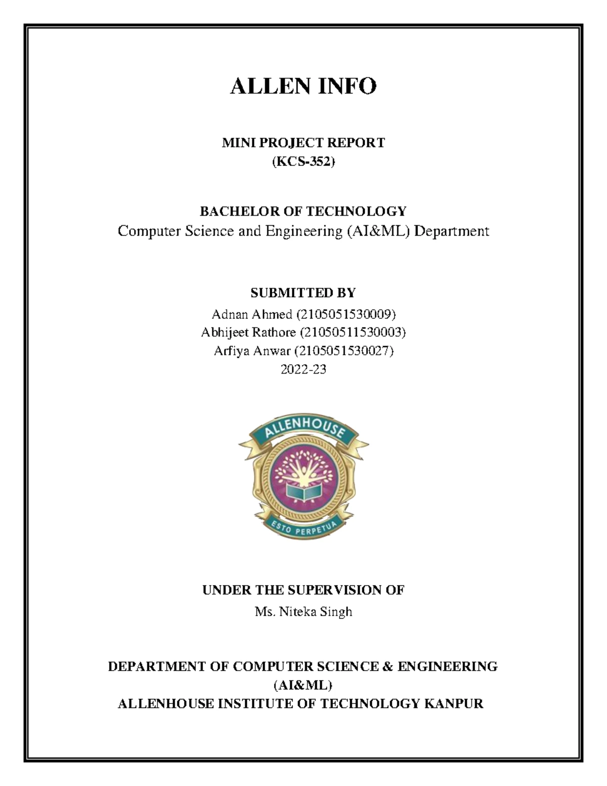 Mini project on Web Development - A Mini Project Report On “WEB ...