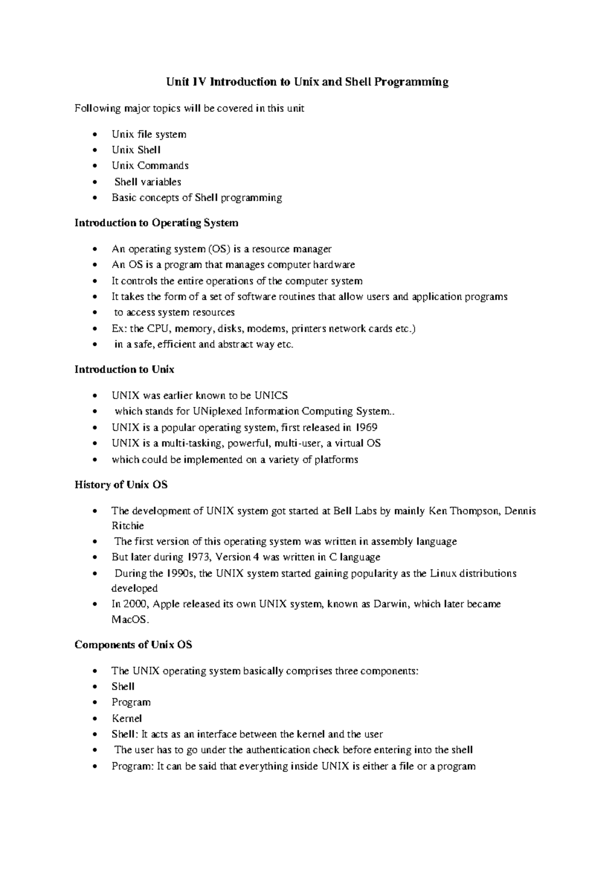 100020216 - Overview of Unix Shell Commands and Programming Concepts ...