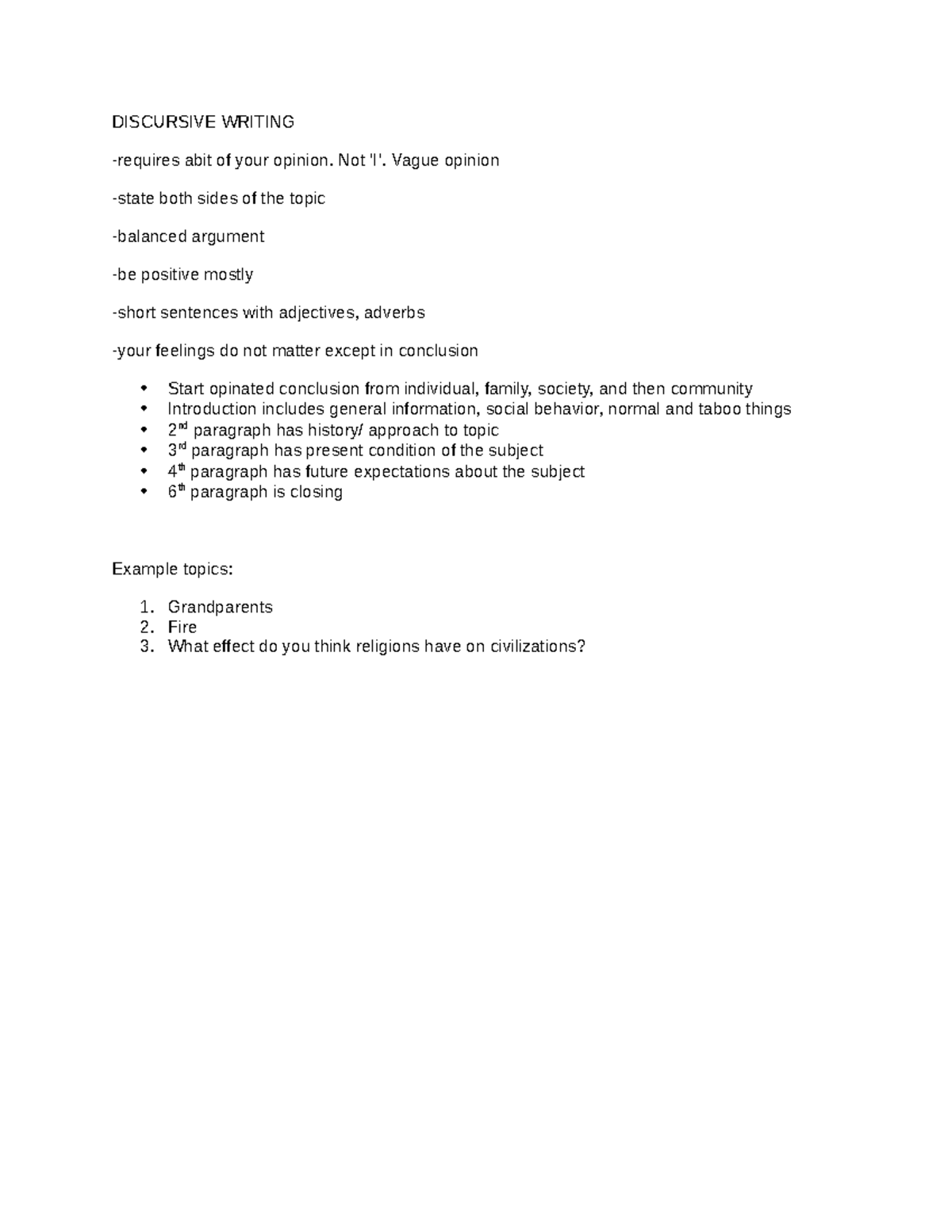 Discursive writing - english - DISCURSIVE WRITING -requires abit of ...