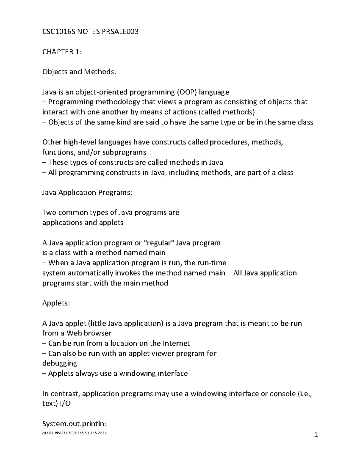 Csc1016s-notes - CSC1016 notes - CSC1016S NOTES PRSALE CHAPTER 1 ...