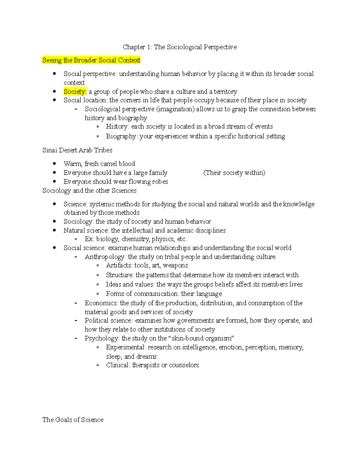 Sociology 101: Chapter 1 - The Sociological Perspective and Context ...