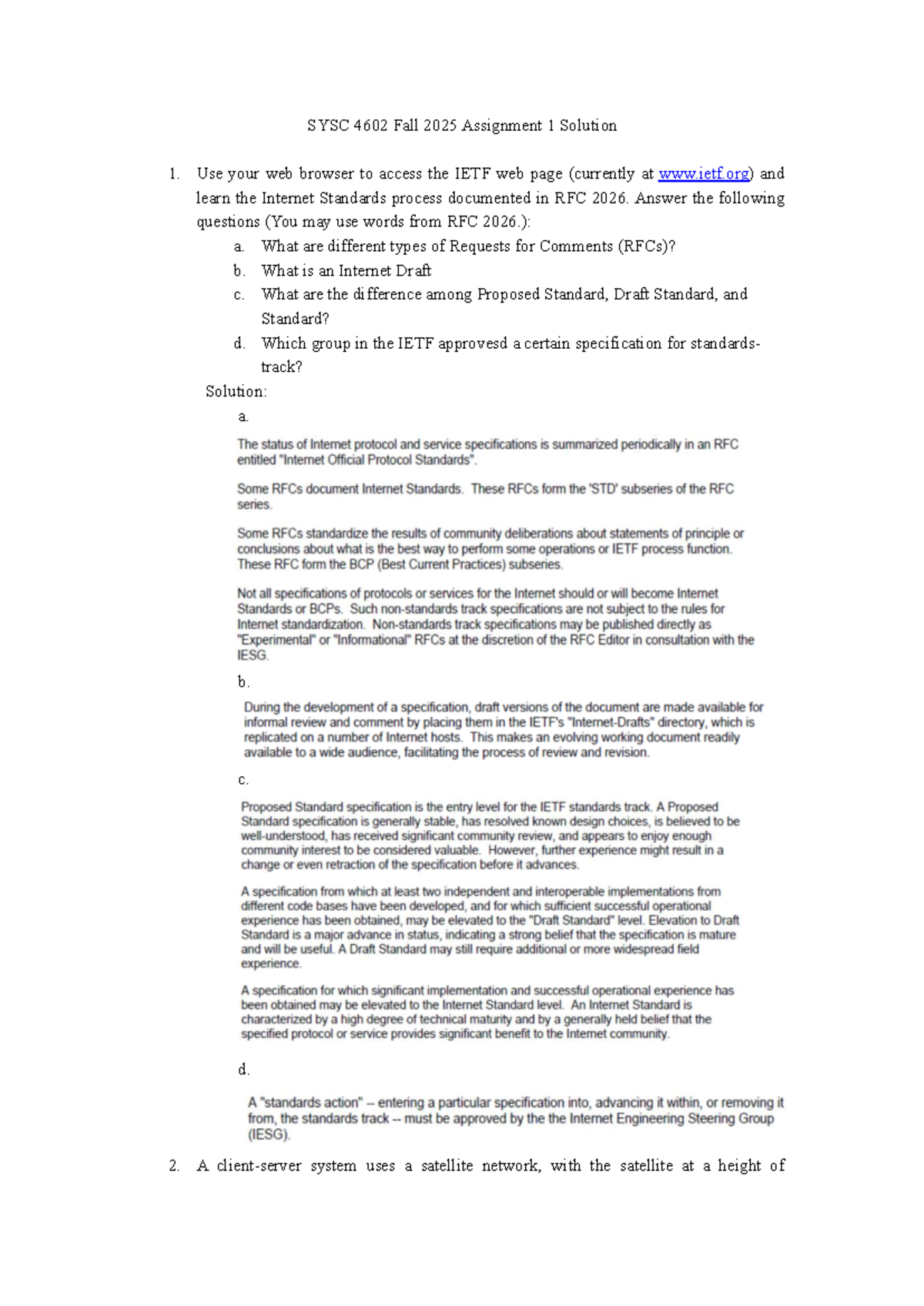 F25 SYSC4602 Fall 2025 Assignment 1 Detailed Solutions - Studocu