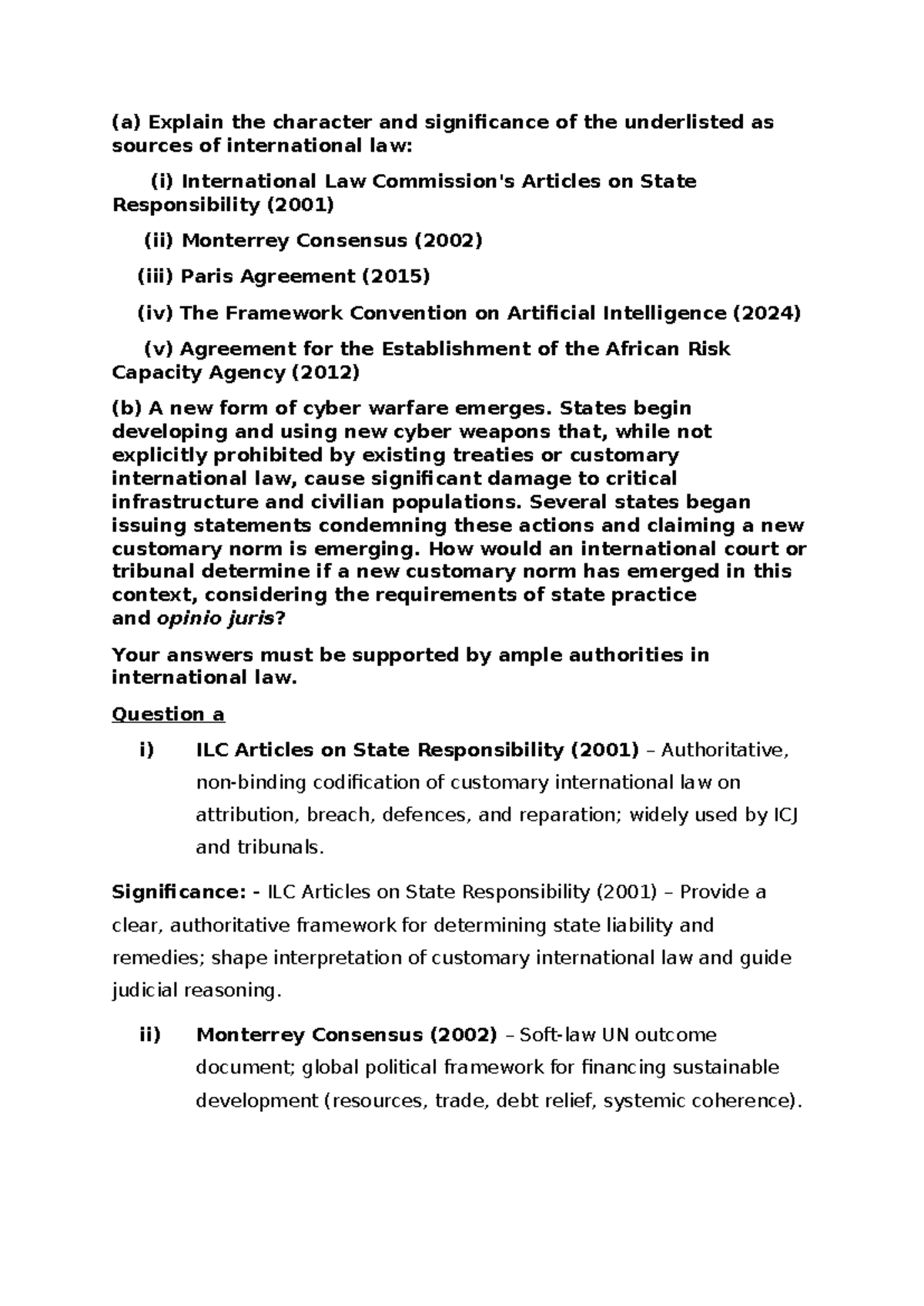 Round Two: Sources of PIL - Examining Key International Law Frameworks ...