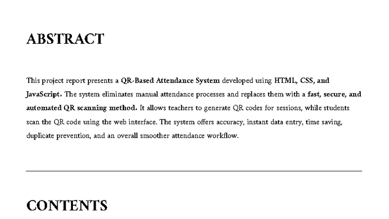 Attendance System Project Report (CS101) - Automation Using QR Codes ...