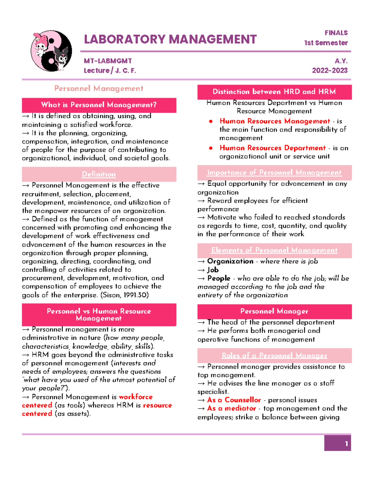 MT-LABMGMT-Final Exam Review: Key Topics in Laboratory Management - Studocu