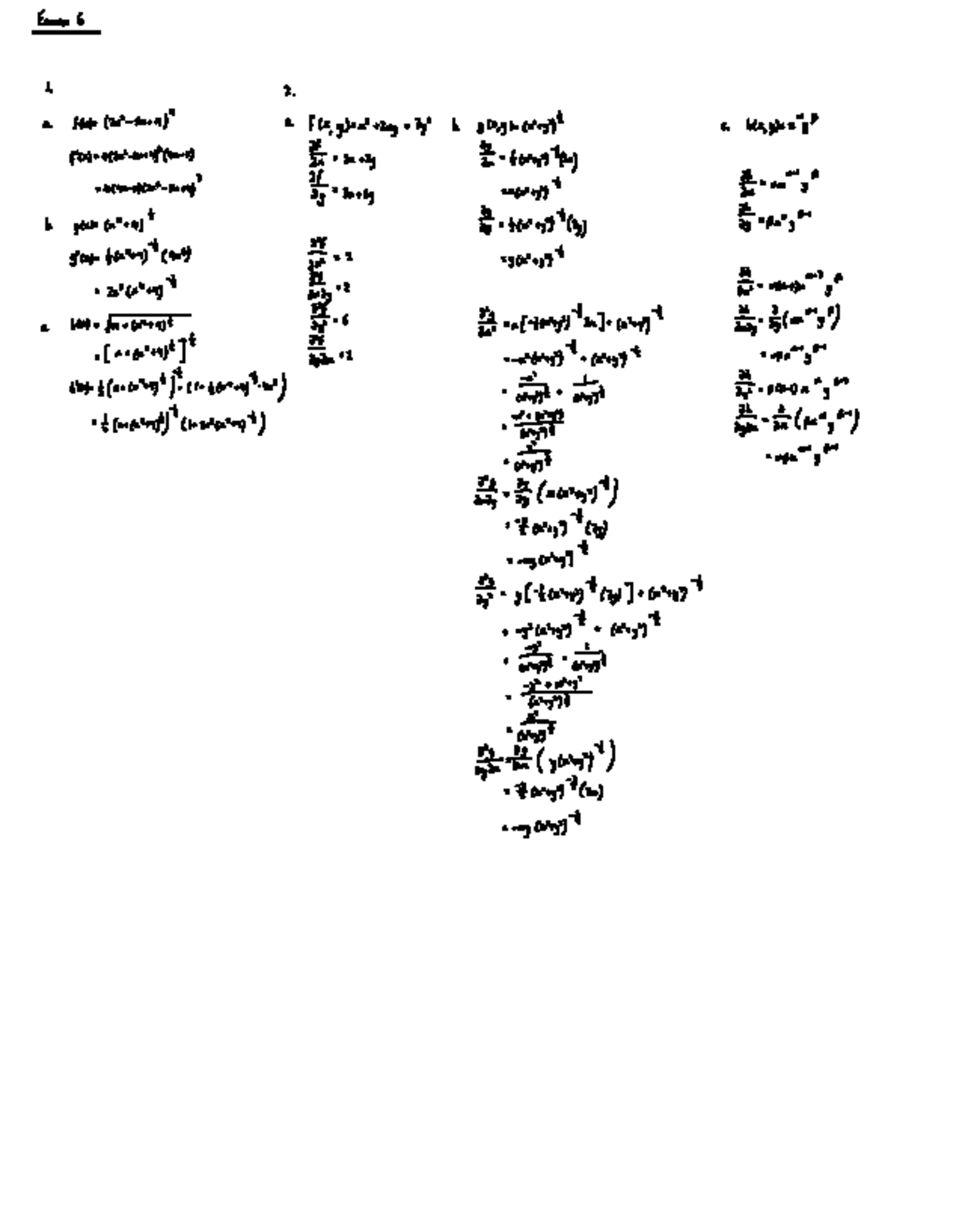 Mathematics Exercises: Exercise 6.1 a-f Analysis - Studocu