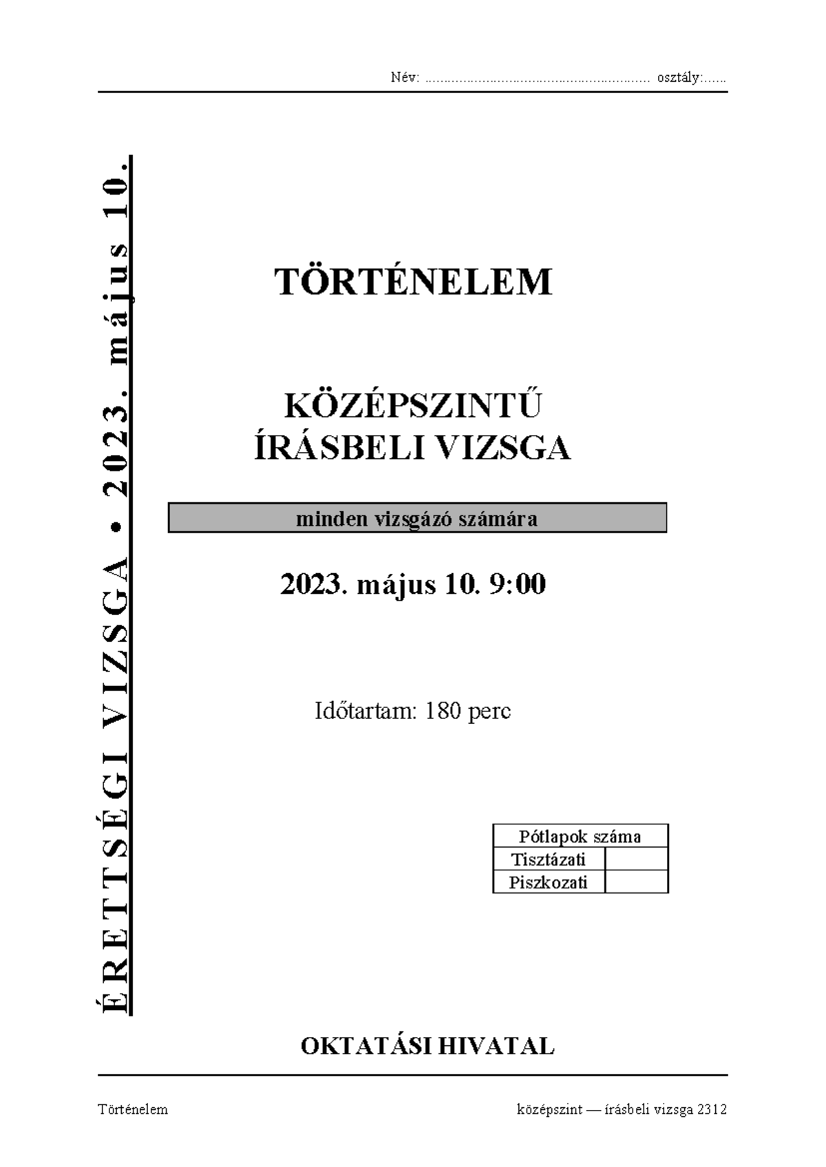 K tort 23maj fl - rrrg - Történelem középszint — írásbeli vizsga 2312 ...