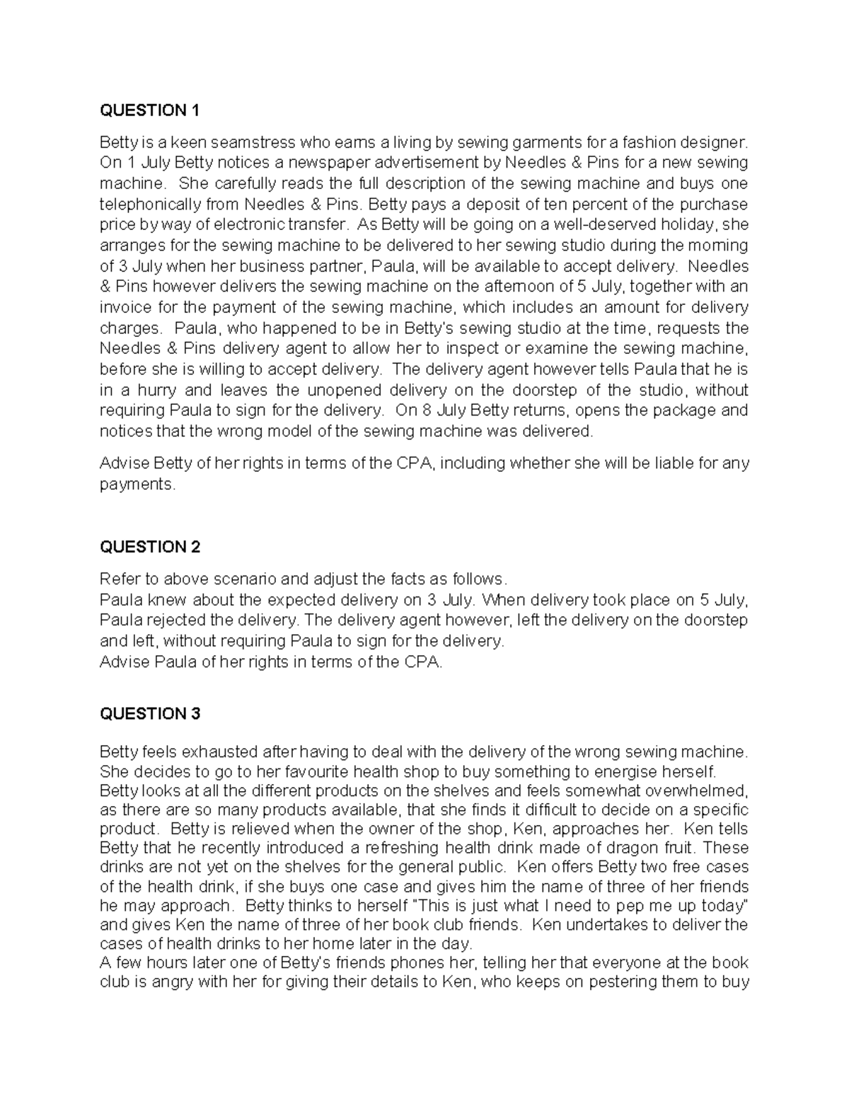 Concred 26 Revision: Practice Questions on Consumer Rights and CPA ...