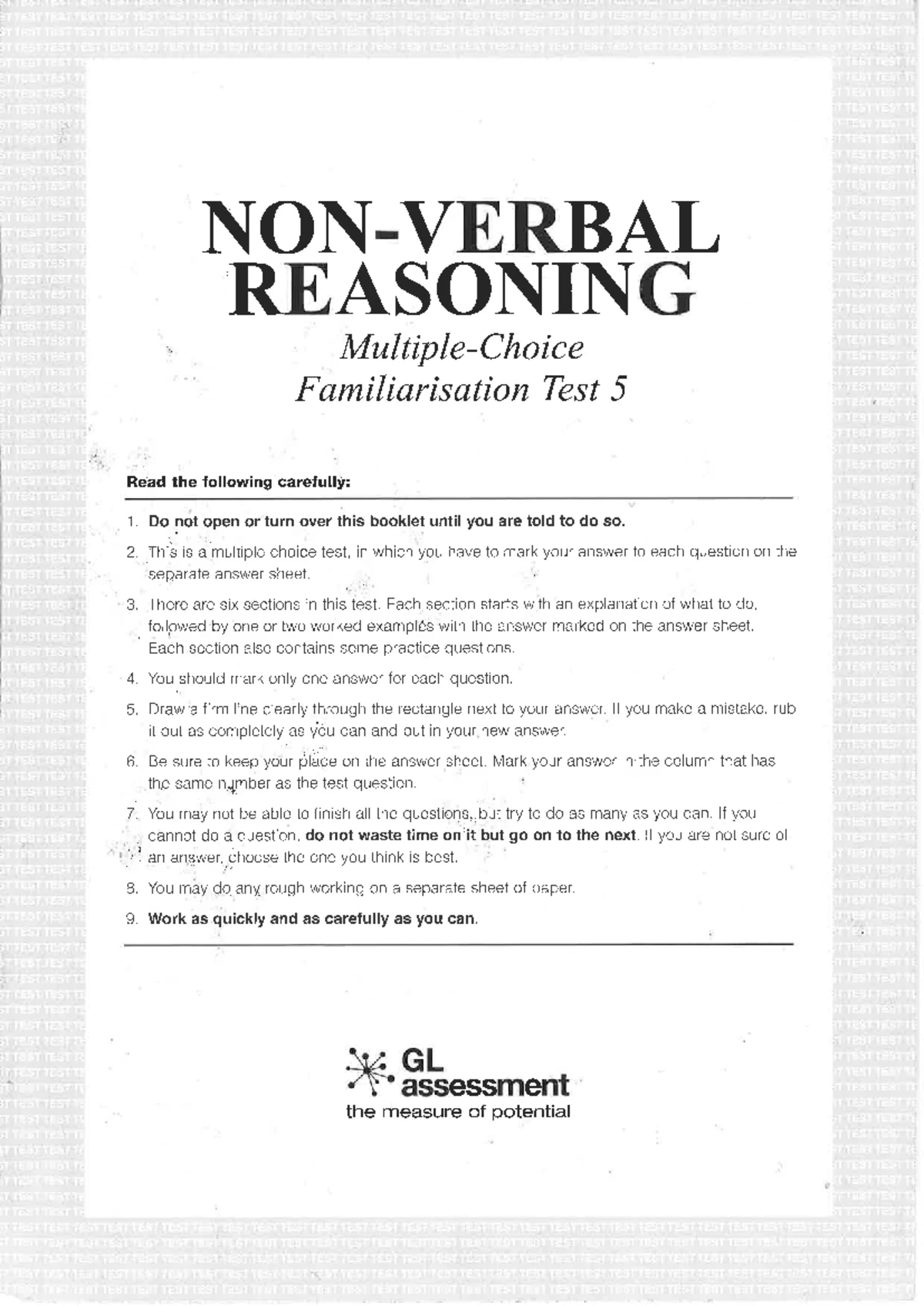 NVR 6 Familiarisation Test 6: Practice Questions and Instructions - Studocu