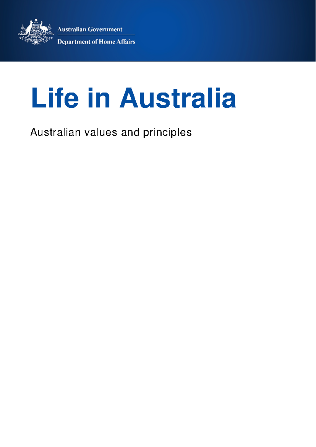 Lesson 4: Understanding Australian Values and Principles for Visa ...