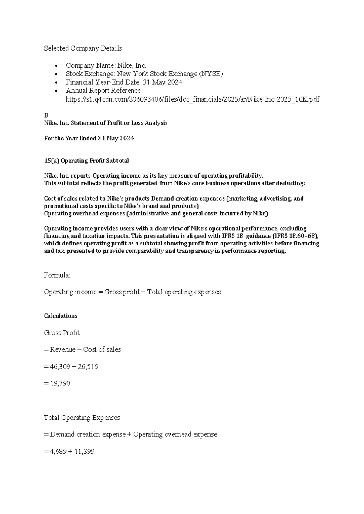 Nike, Inc. Financial Analysis & Risk Assessment for FY 2026 - Studocu