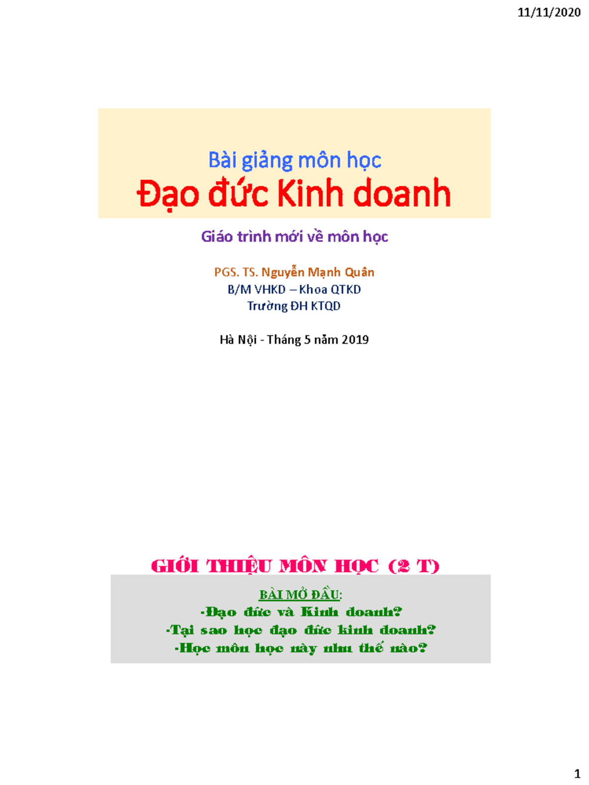 DDKD 2020 Bai giang Handout 17Aug20 2 DVHT - Giáo trình mới về môn học ...